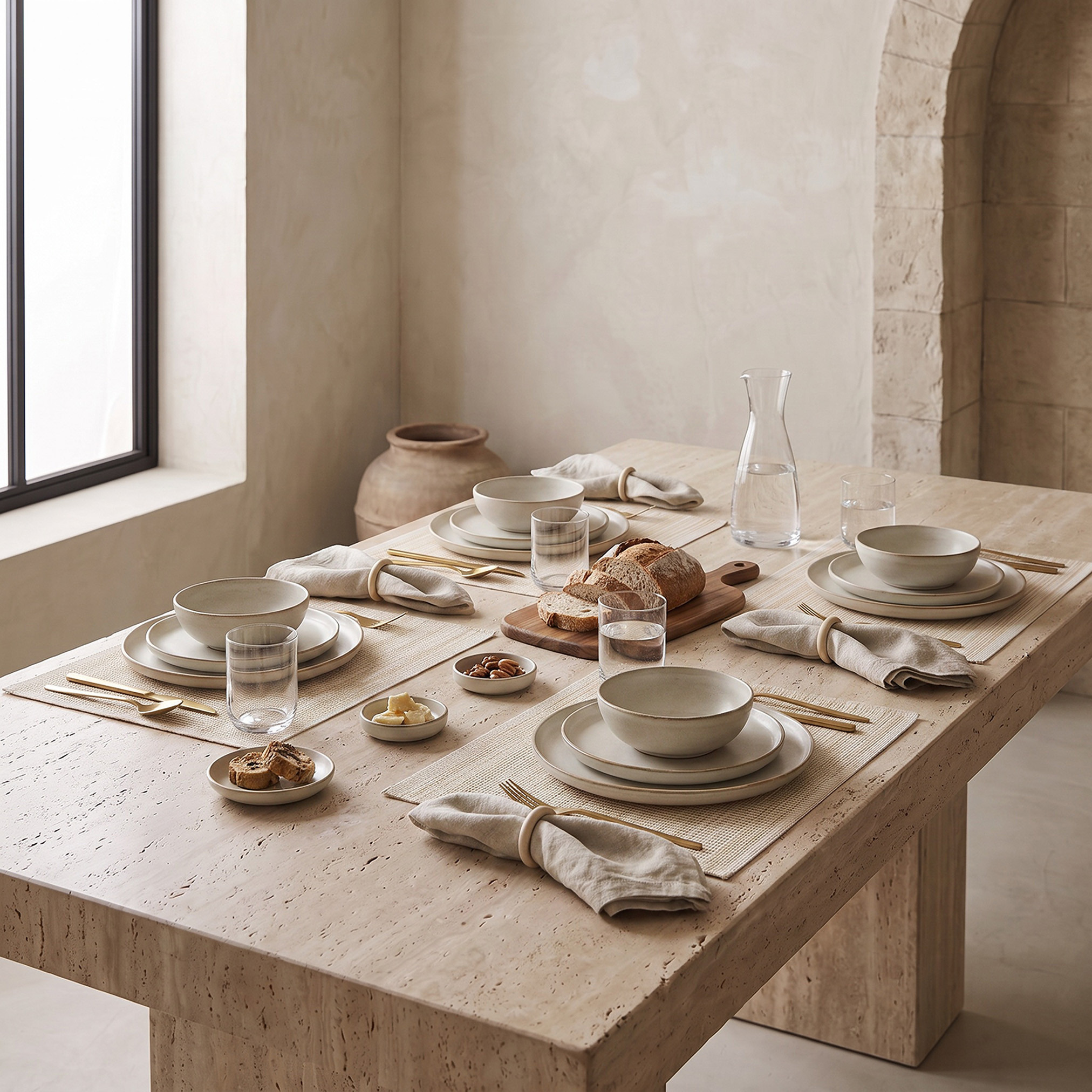 Nehma 4-Piece Ribbed Placemat Set - 30x45 cms-household-dining-tablelinen-placemats-image-4