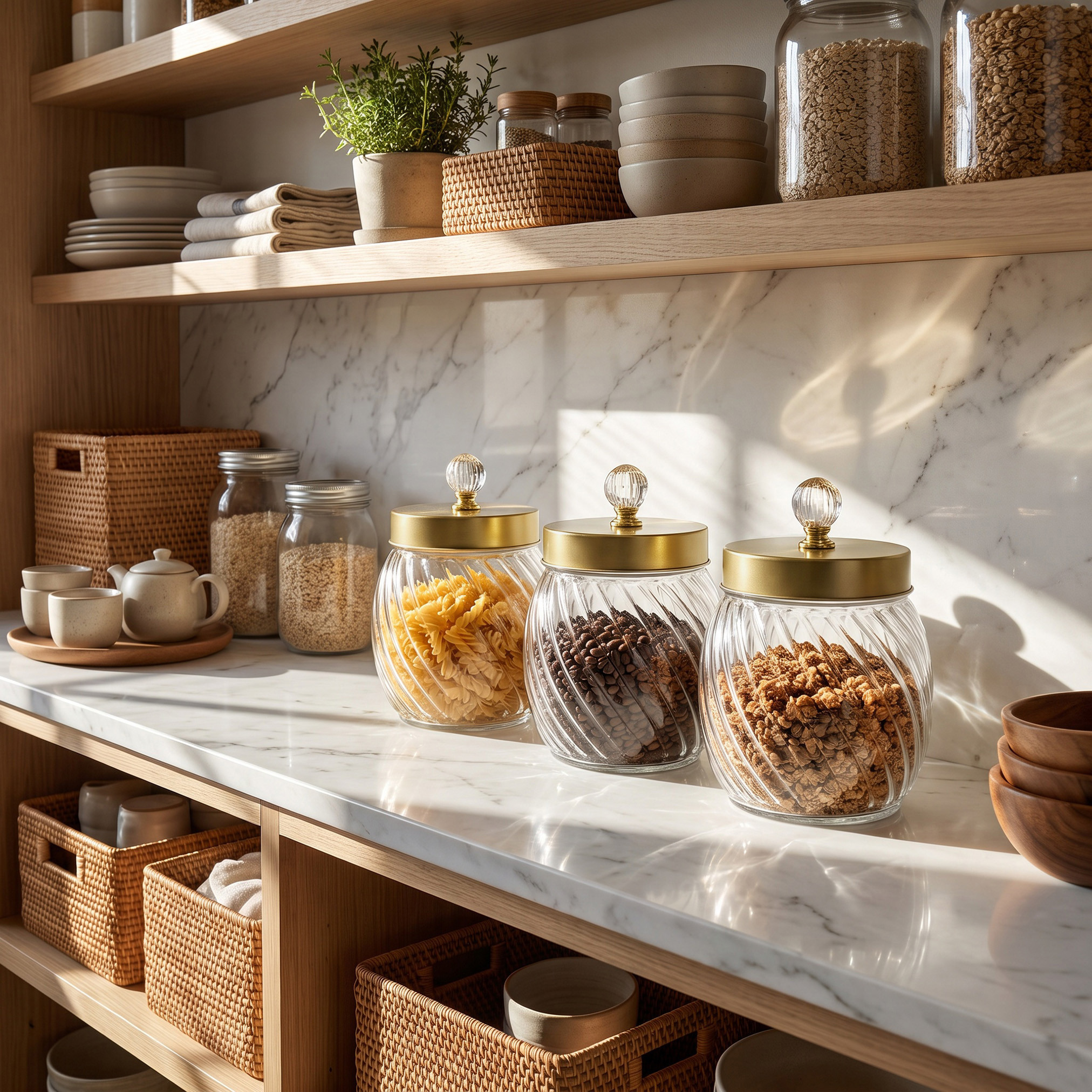 طقم جرات زجاج 3 قطع مع أغطية معدن من لارا-household-kitchen-foodstorage-spiceracksandjars-image-5