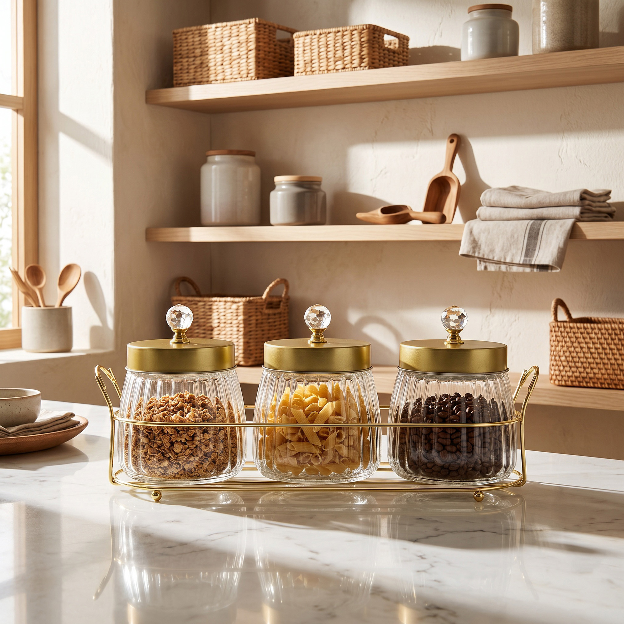 Lara 3-Piece Glass Jar Set with Rack-household-kitchen-foodstorage-spiceracksandjars-image-5