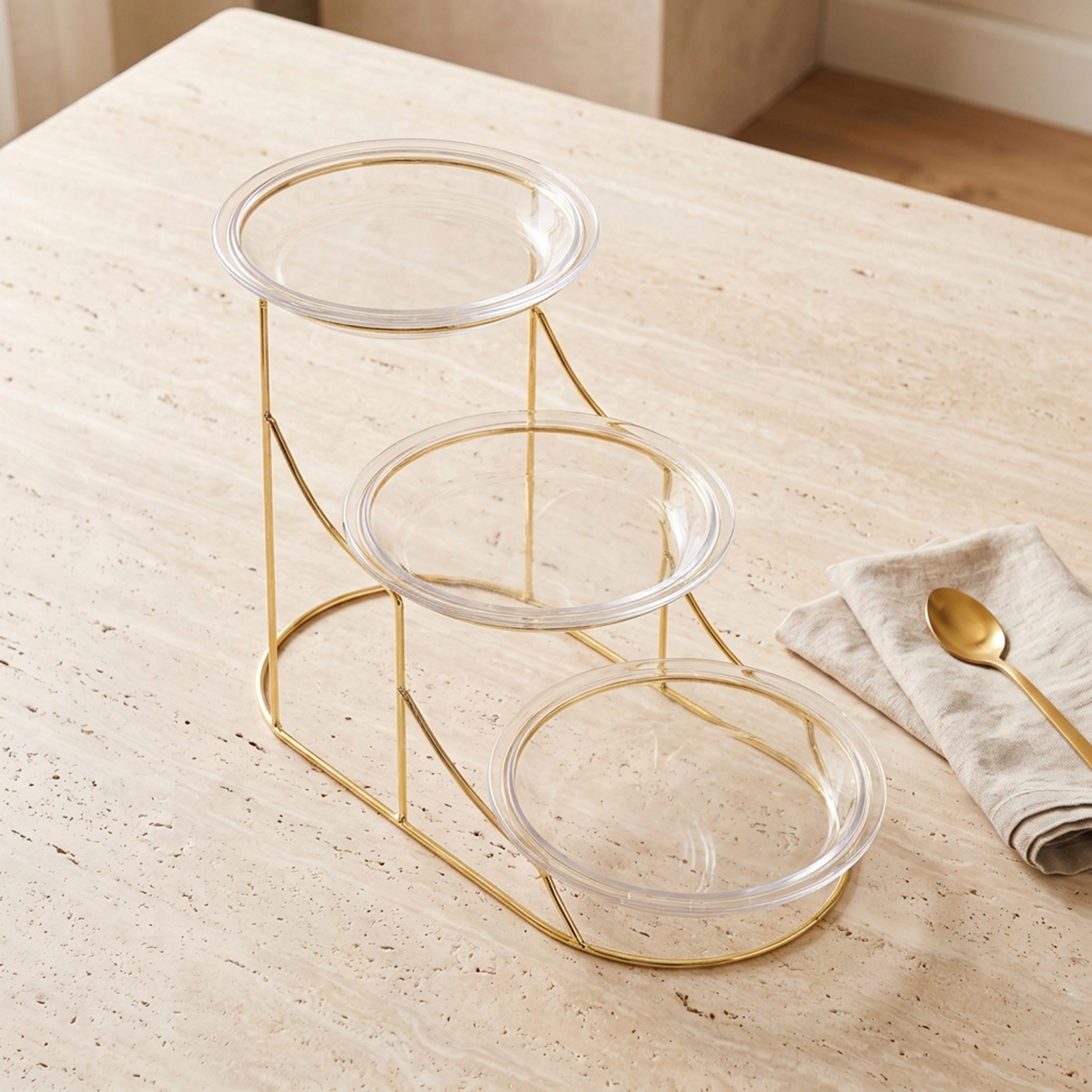 Lara 3-Piece Glass Serving Plates Set with 3-Tier Stand-household-dining-serveware-servingplatters-image-2