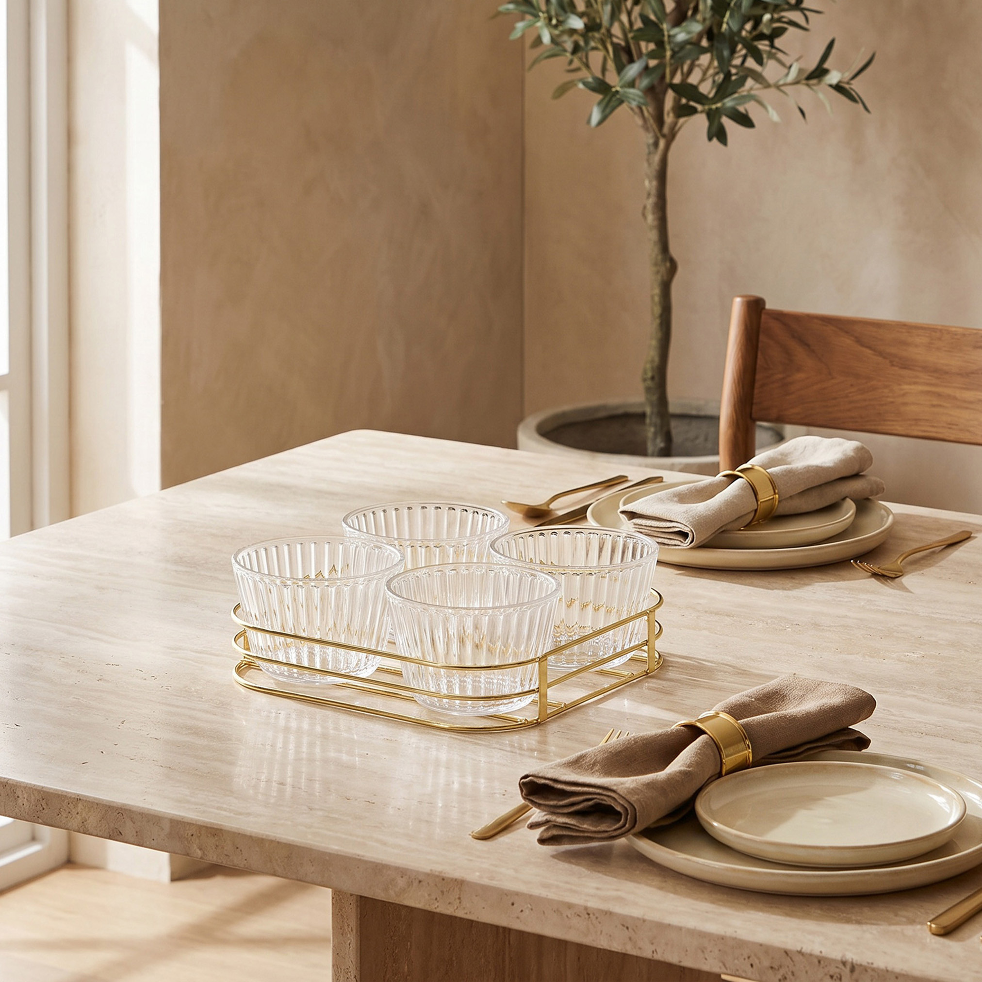 Lara 4-Piece Glass Serving Bowl Set with Stand-household-dining-serveware-chipsanddip-image-3