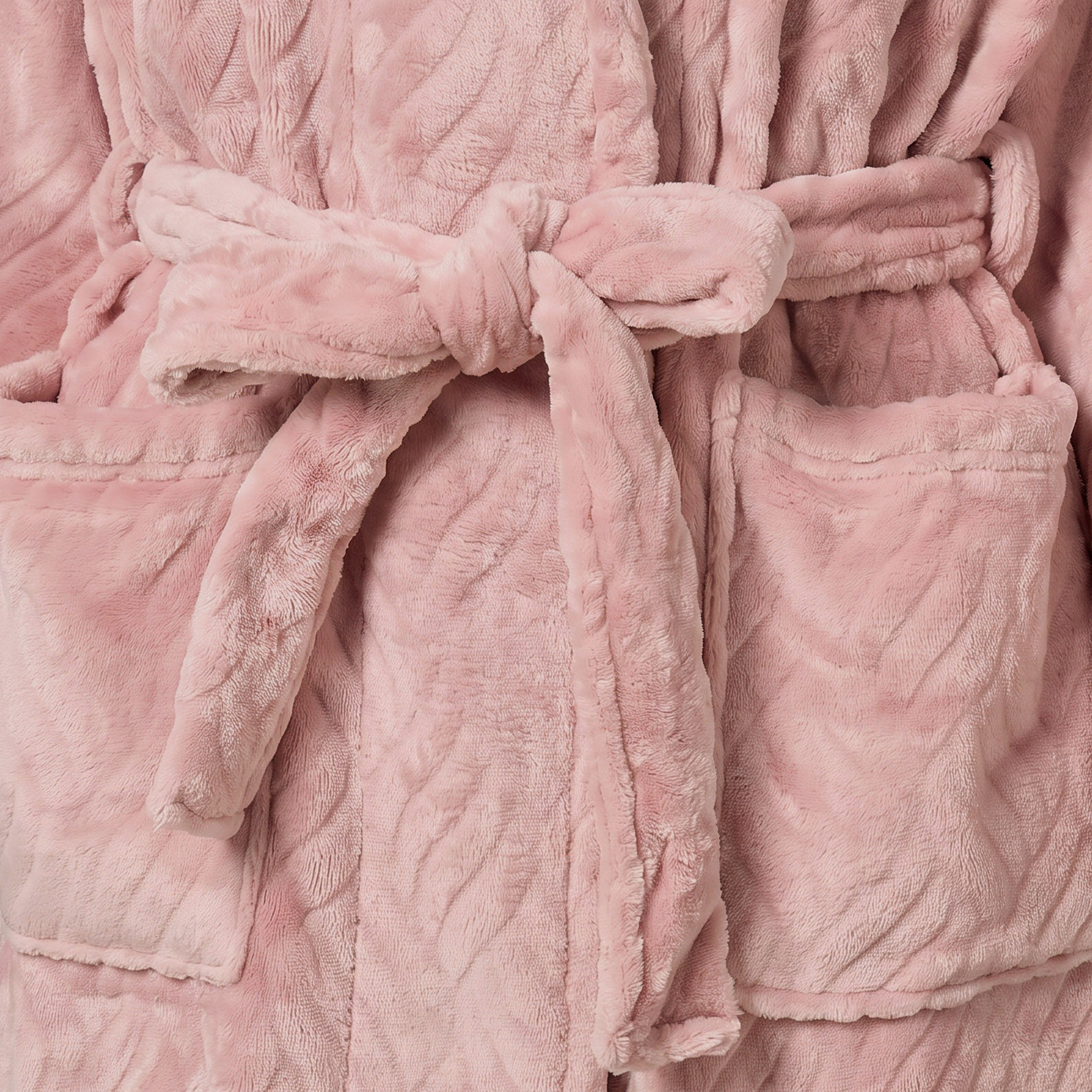 Embossed Flannel 280 GSM Bathrobe - Small-Medium-household-bathandlaundry-bathlinen-bathrobesandslippers-bathrobes-image-4