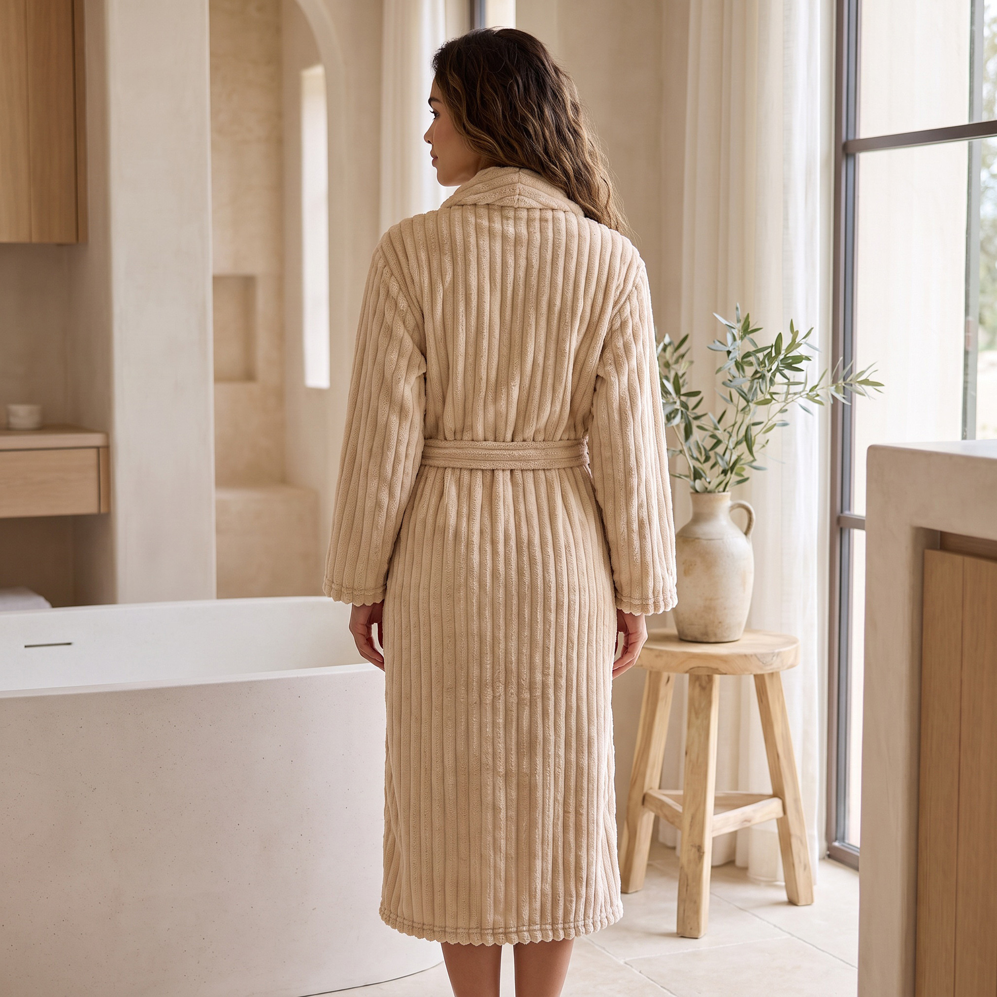 Flannel Bathrobe - Small-Medium-household-bathandlaundry-bathlinen-bathrobesandslippers-bathrobes-image-2