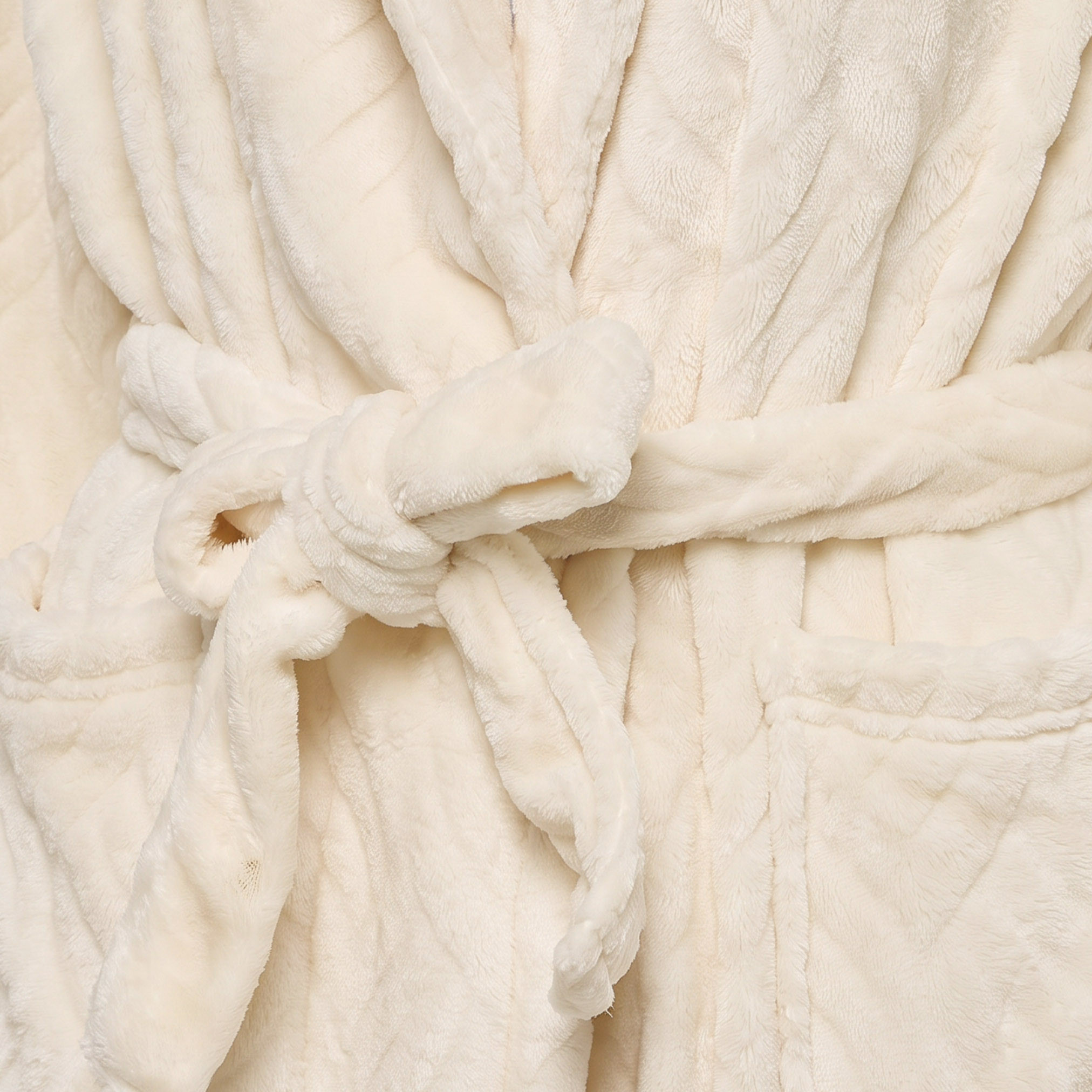 Embossed Textured Flannel 280 GSM Bathrobe - Small-Medium-household-bathandlaundry-bathlinen-bathrobesandslippers-bathrobes-image-4
