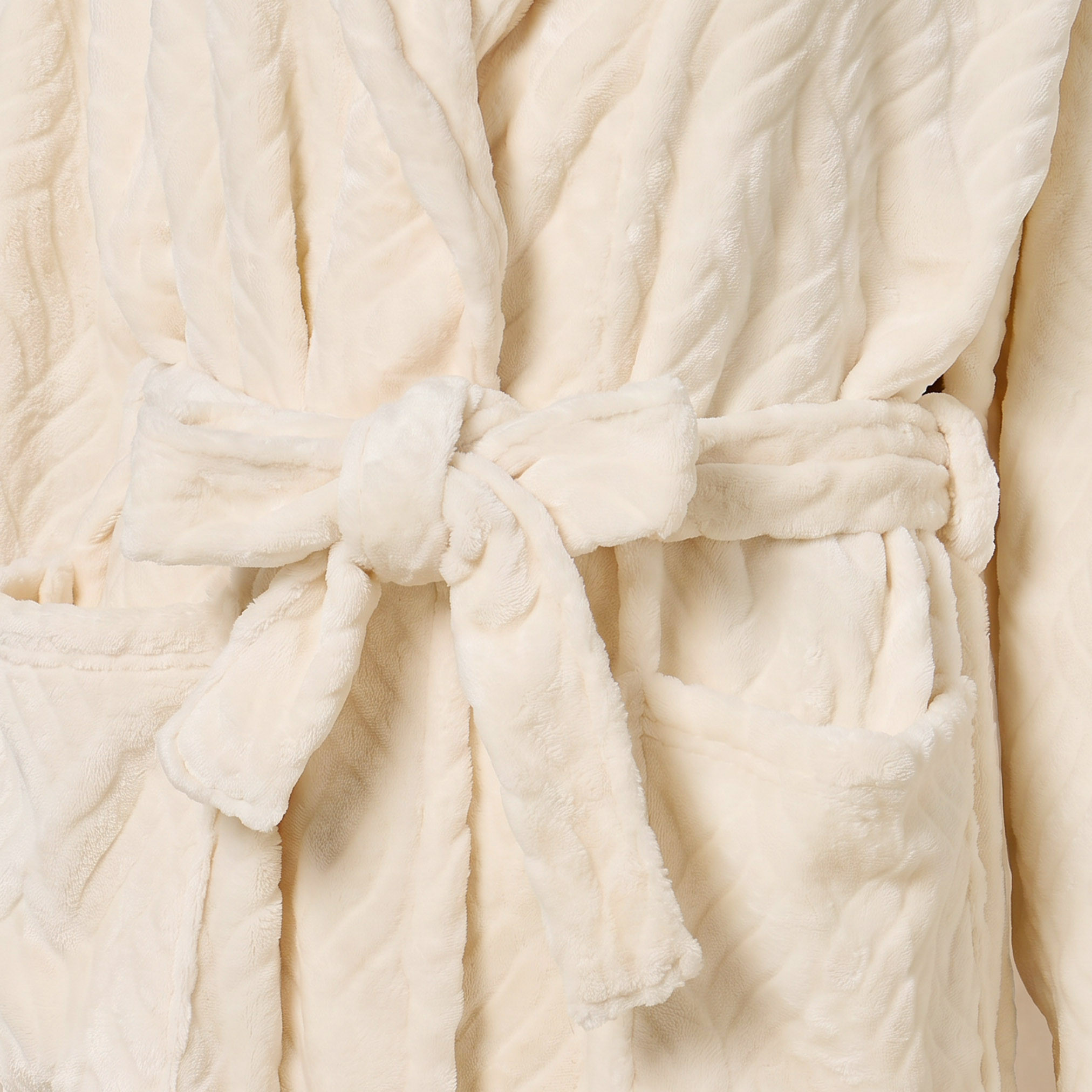 Embossed Flannel 280 GSM Bathrobe - Large-Extra Large-household-bathandlaundry-bathlinen-bathrobesandslippers-bathrobes-image-4