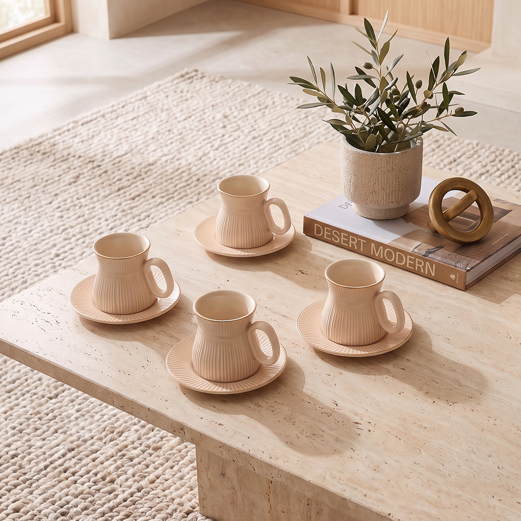 Nehma 8-Piece New Bone China Espresso Cup and Saucer Set - 80 ml-household-dining-teaandcoffee-teaandcoffeesets-image-2