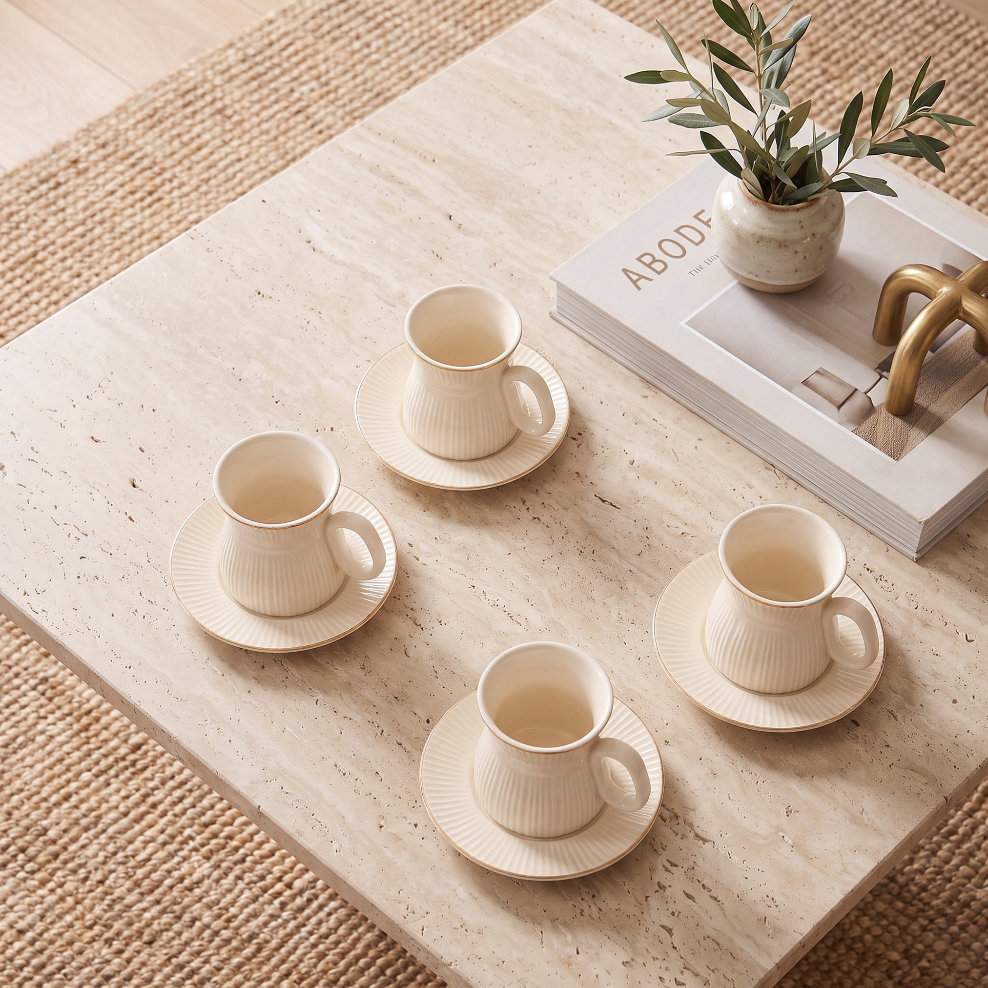 Nehma 8-Piece Ribbed Espresso Cup and Saucer Set - 80 ml-household-dining-teaandcoffee-teaandcoffeesets-image-2