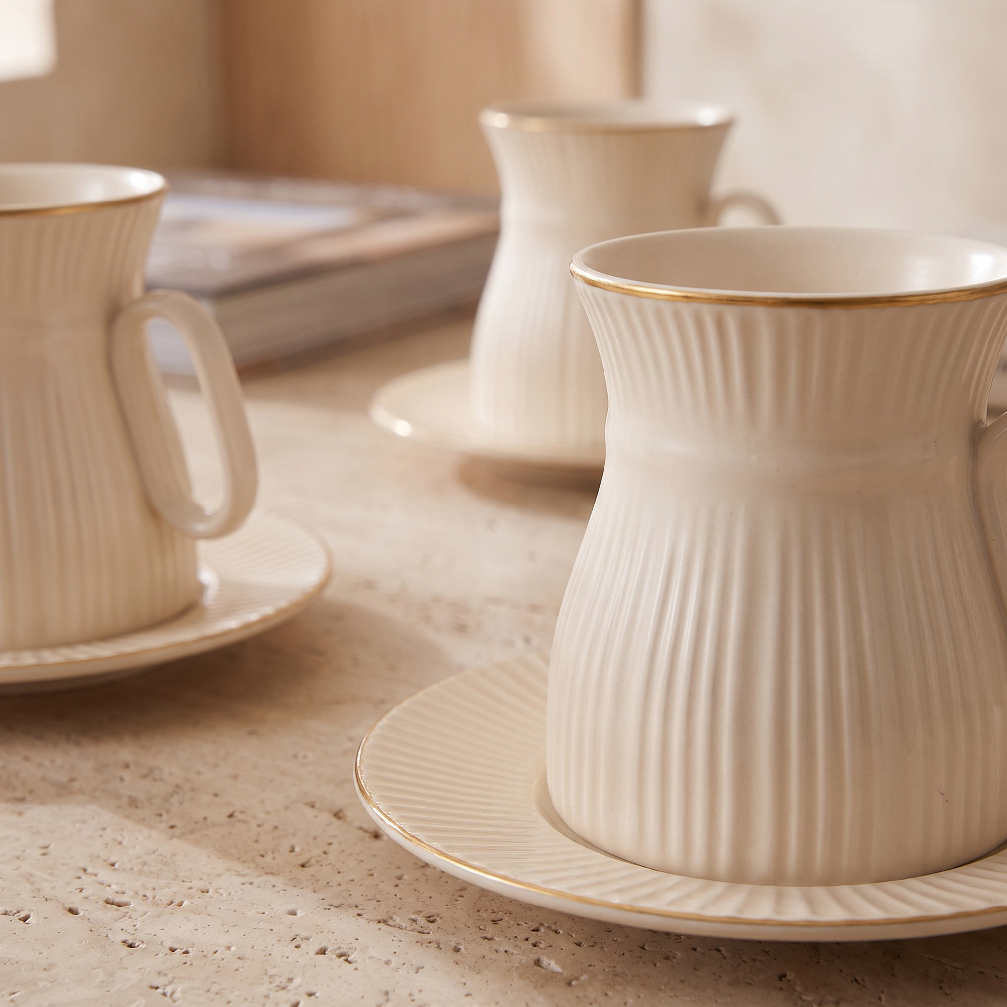 طقم فناجين شاي وصحون 8 قطع من نعمة - 180 مل-household-dining-teaandcoffee-teaandcoffeesets-image-3