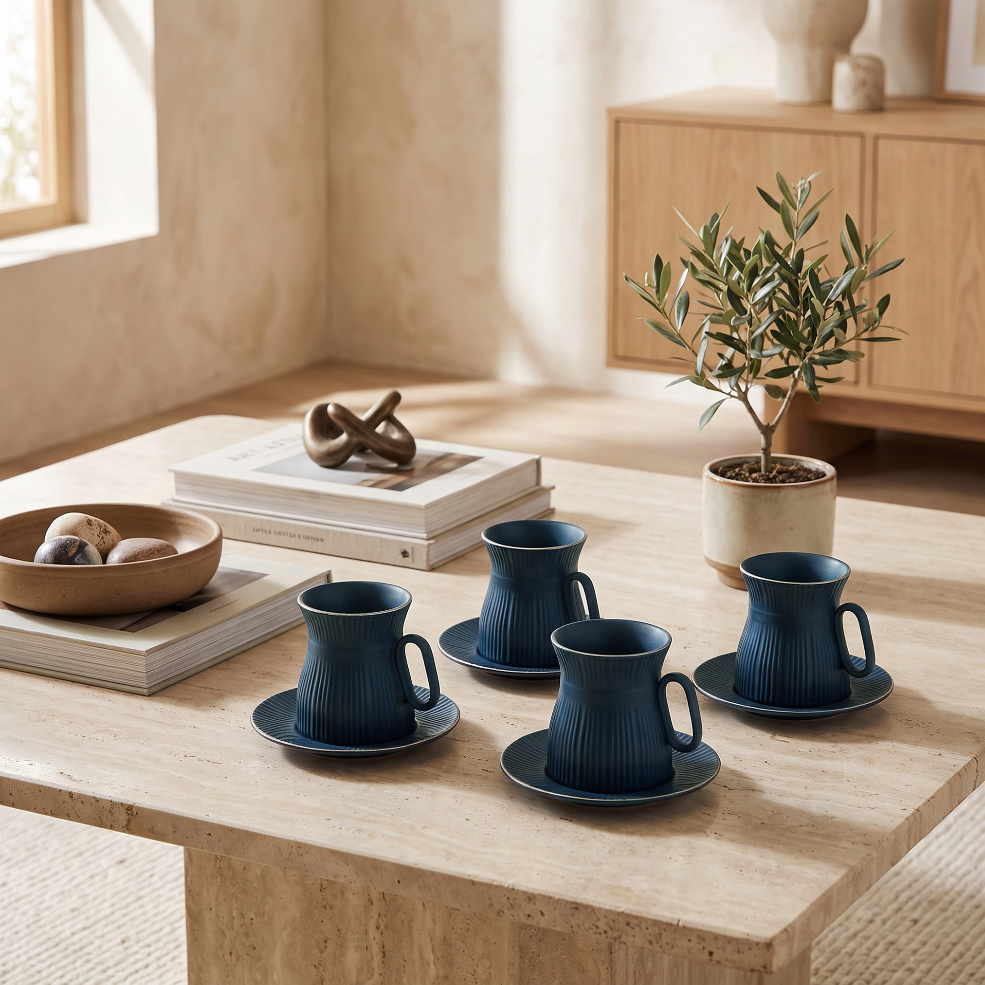 Nehma 8-Piece New Bone China Tea Cup and Saucer Set-household-dining-teaandcoffee-teaandcoffeesets-image-1
