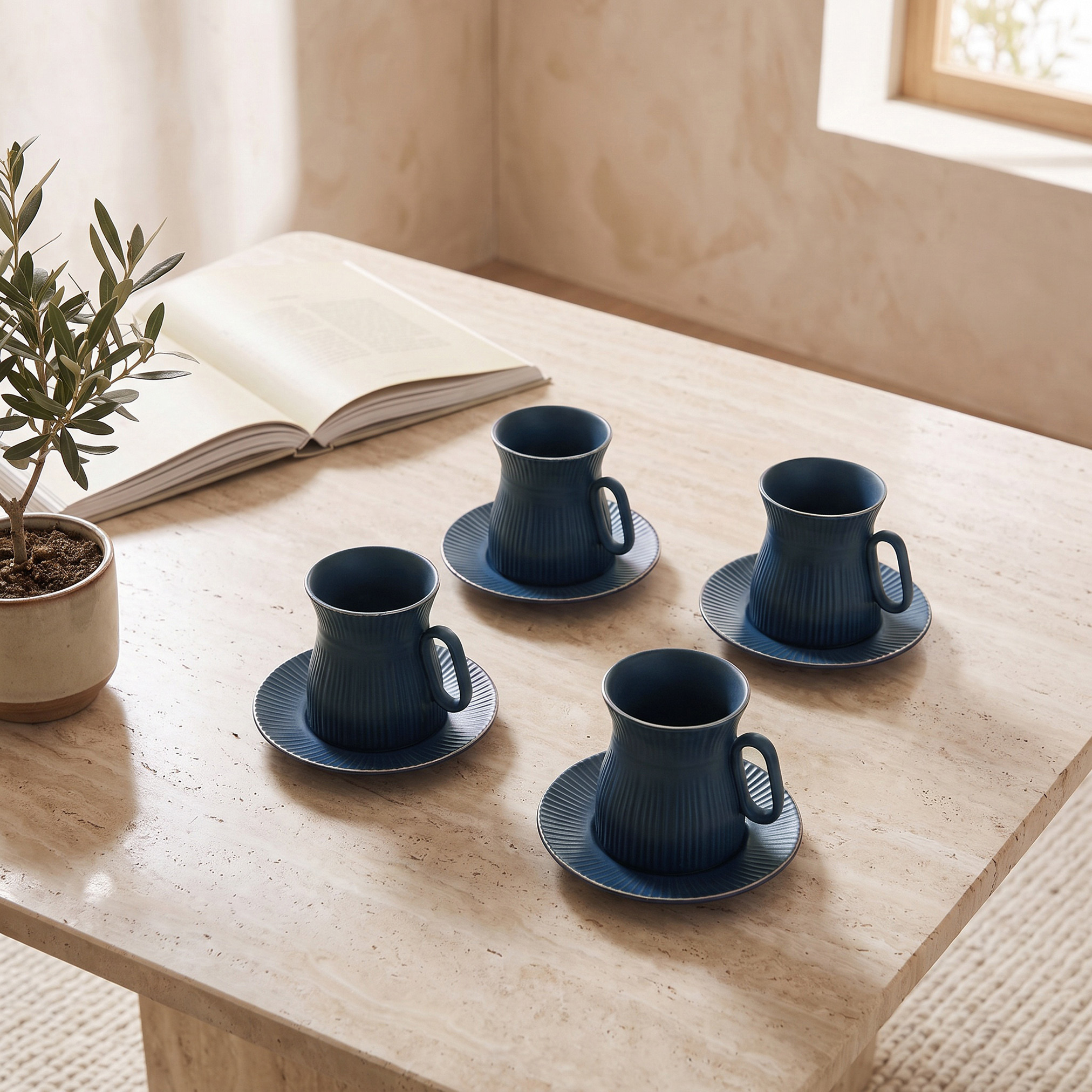 Nehma 8-Piece New Bone China Tea Cup and Saucer Set-household-dining-teaandcoffee-teaandcoffeesets-image-2