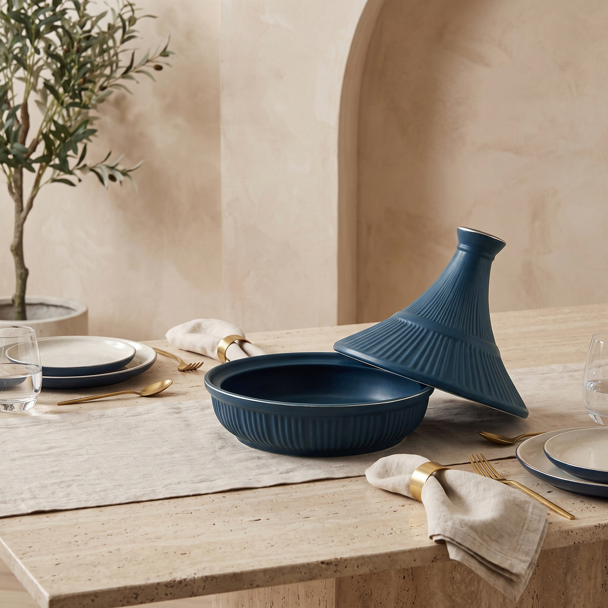 Nehma Tajine New Bone China Date Bowl-household-kitchen-foodstorage-containers-image-1