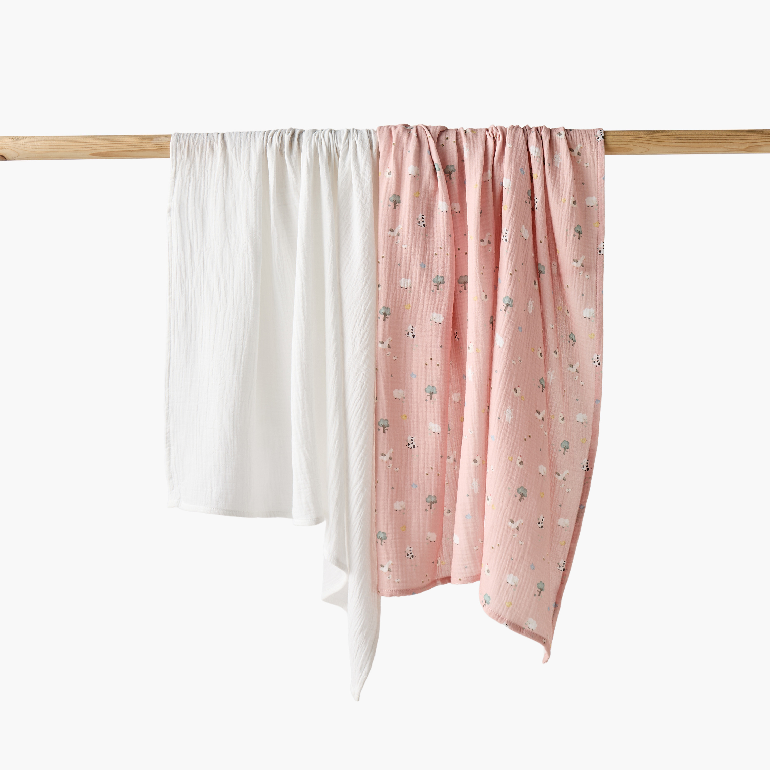 Giggles Muslin Swaddles - Pack of 2-baby-nursery-blanketsandswaddles-swaddlesandsleepingbags-image-1
