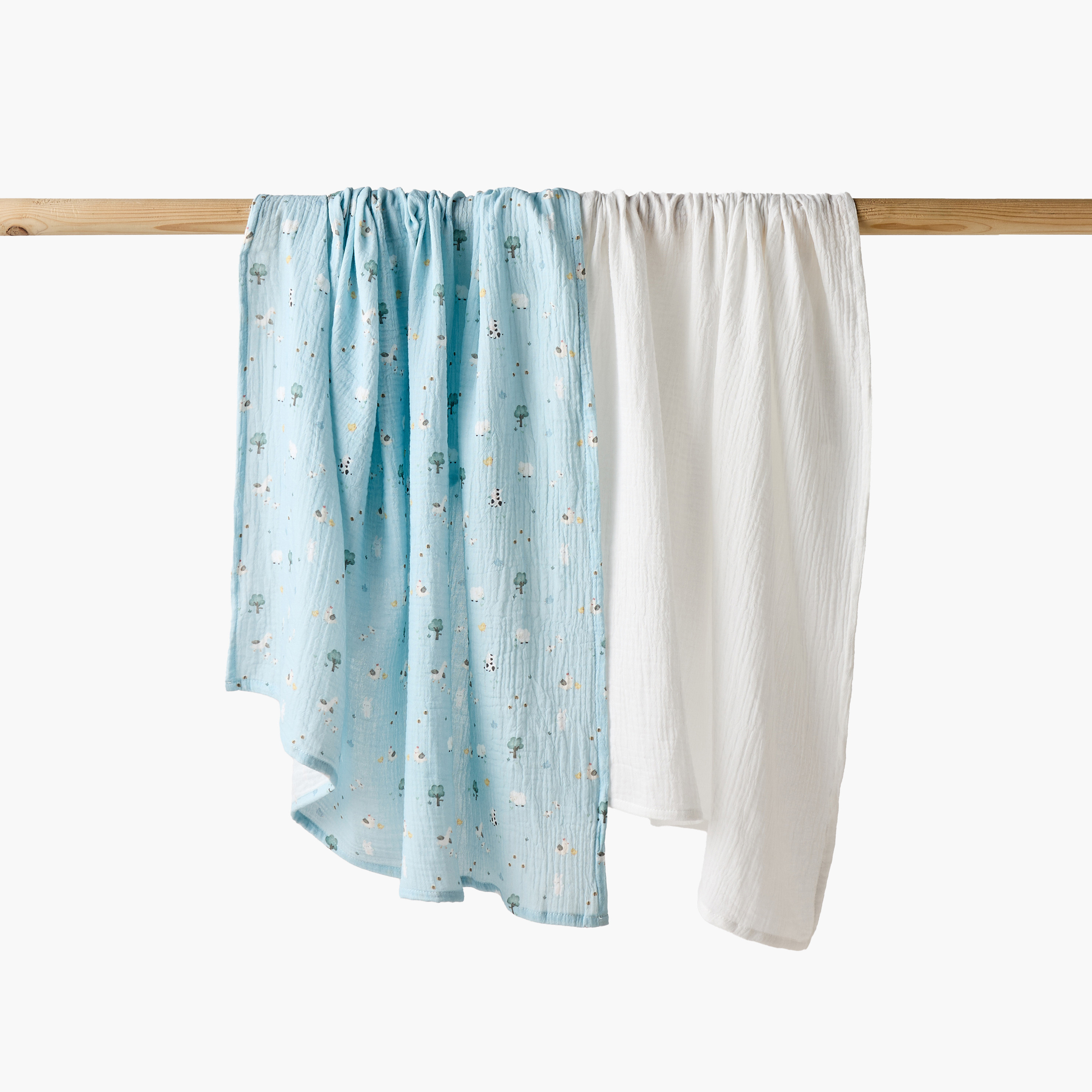 Giggles Muslin Swaddles - Pack of 2-baby-nursery-blanketsandswaddles-swaddlesandsleepingbags-image-1