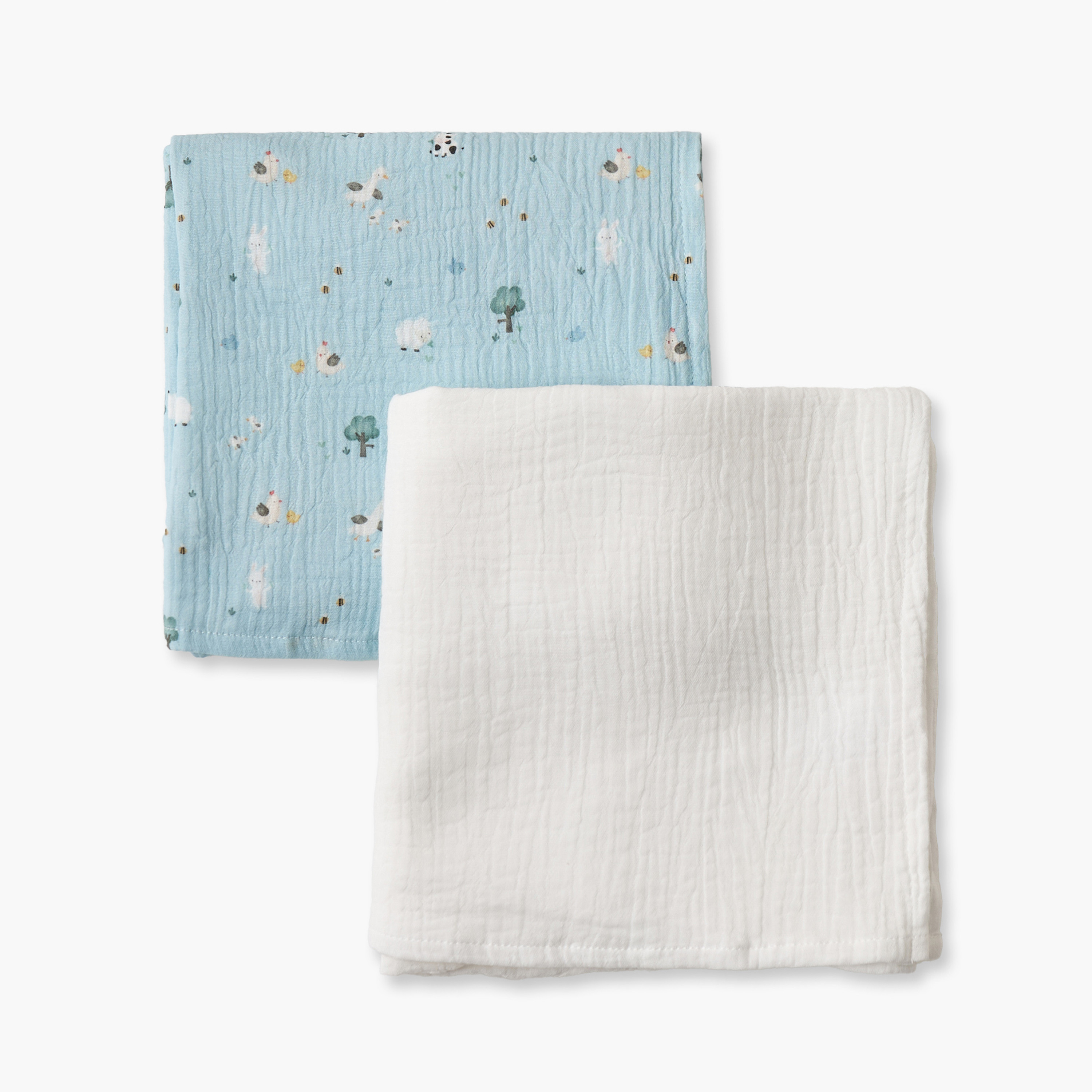 Giggles Muslin Swaddles - Pack of 2-baby-nursery-blanketsandswaddles-swaddlesandsleepingbags-image-2