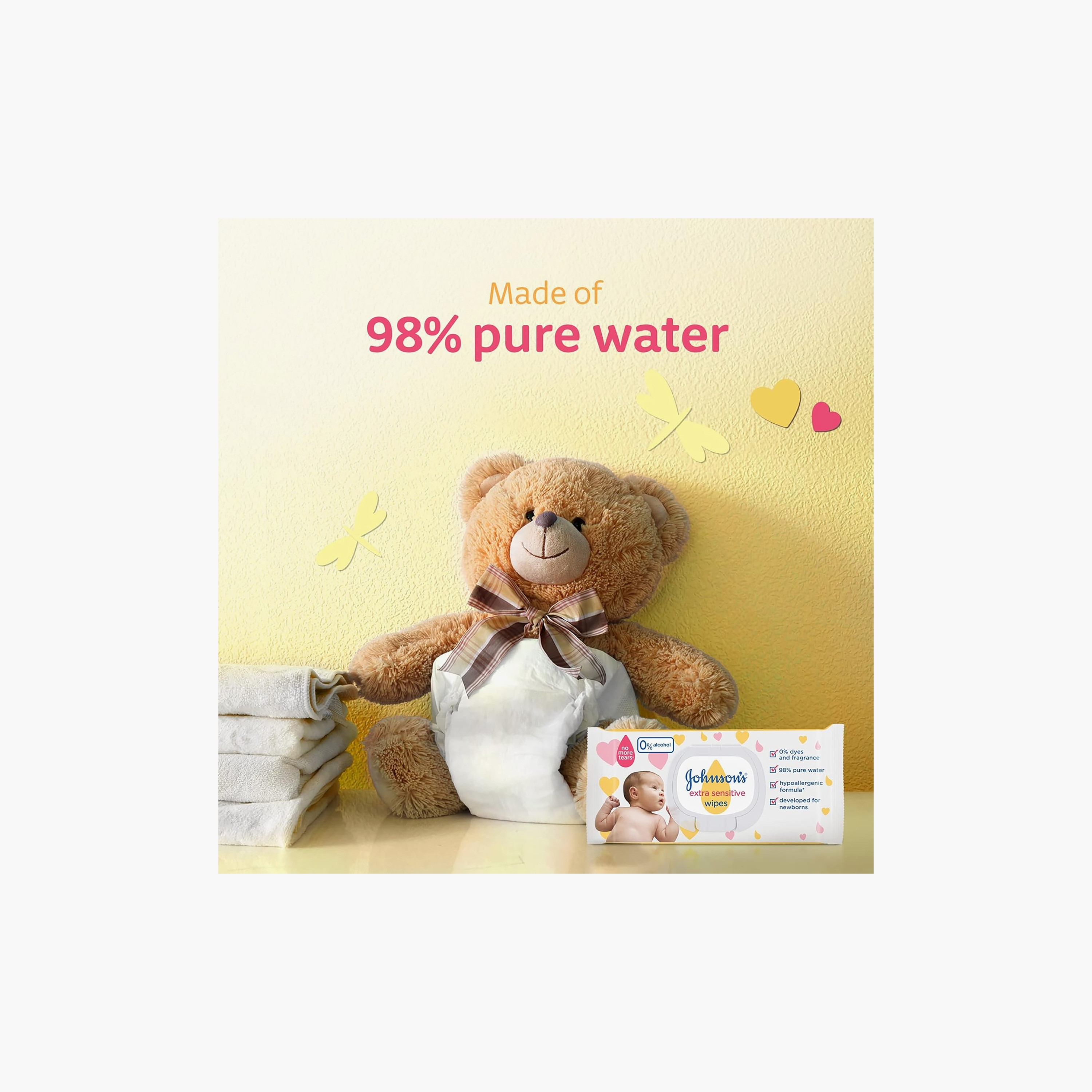 مناديل مبللة للبشرة شديدة الحساسية، 168 قطعة من جونسون-baby-diapering-babywipes-image-3