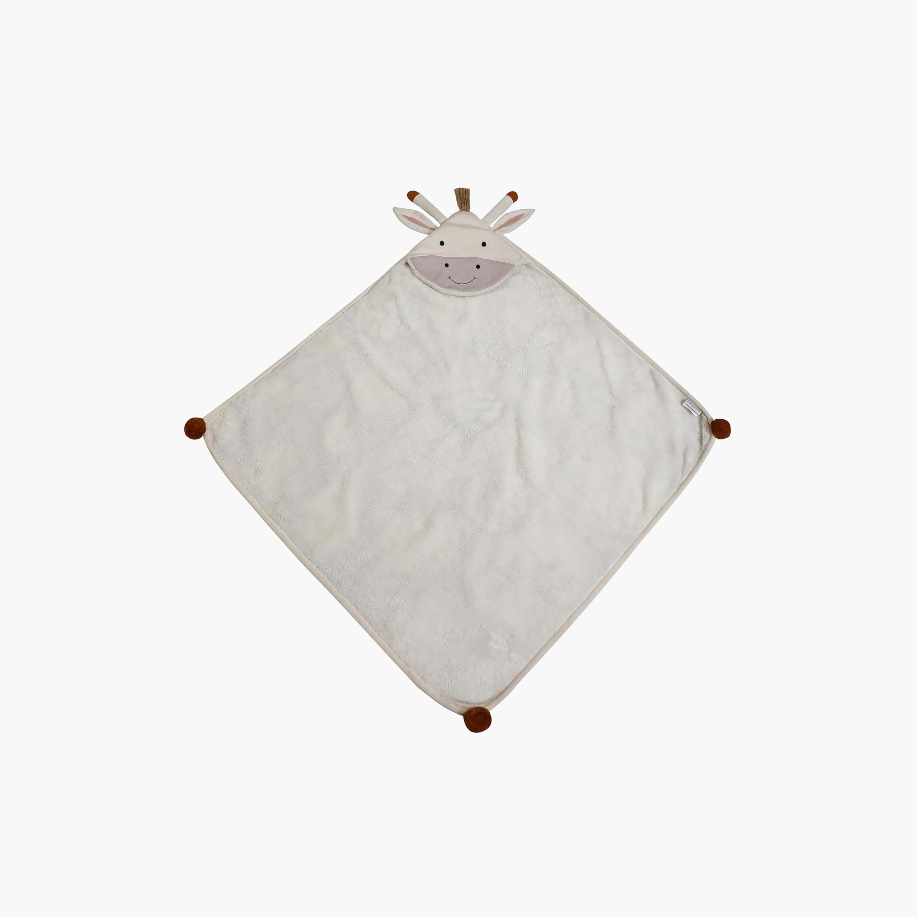 Textured Giraffe Applique Receiving Blanket - 80x80 cm-baby-nursery-blanketsandswaddles-blanketsandquilts-image-2