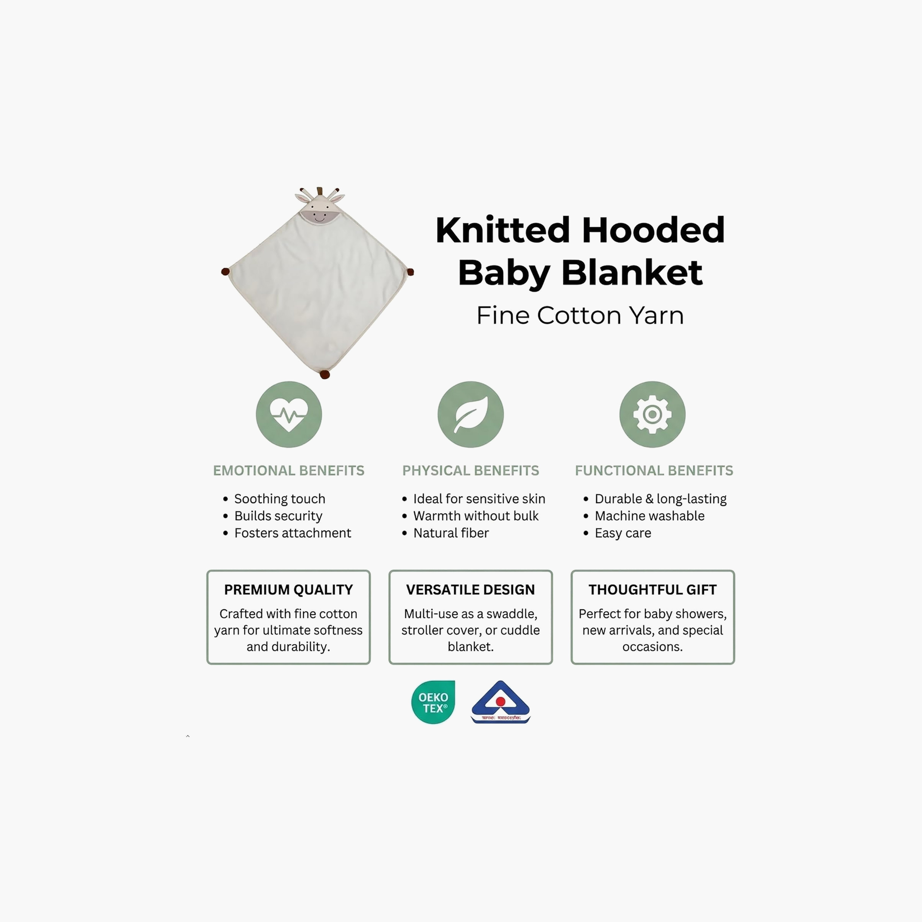 Textured Giraffe Applique Receiving Blanket - 80x80 cm-baby-nursery-blanketsandswaddles-blanketsandquilts-image-8