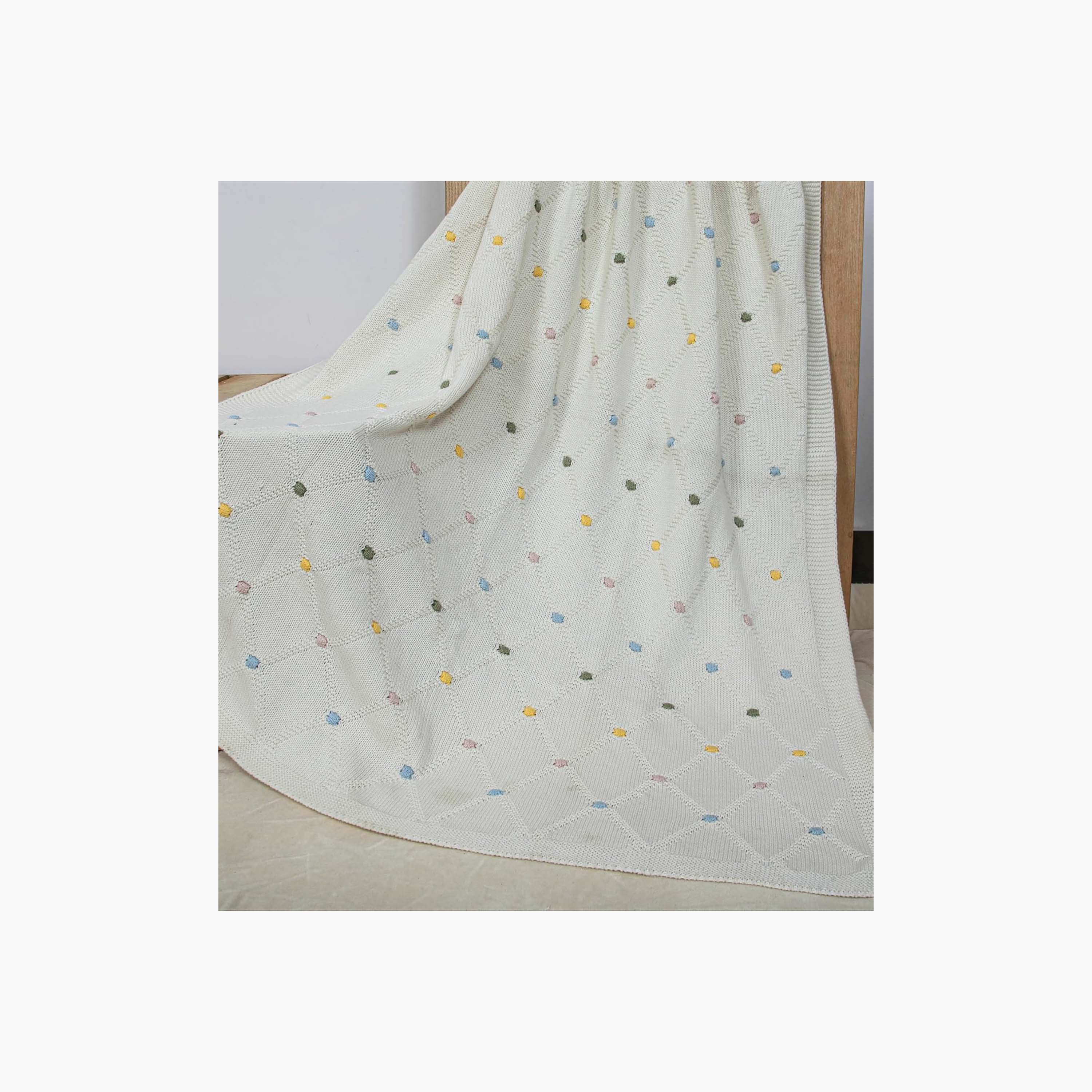 Set of 3 Polka Dot Receiving Blanket with Bunny Soft Toy and Ring-baby-nursery-babybedding-image-3