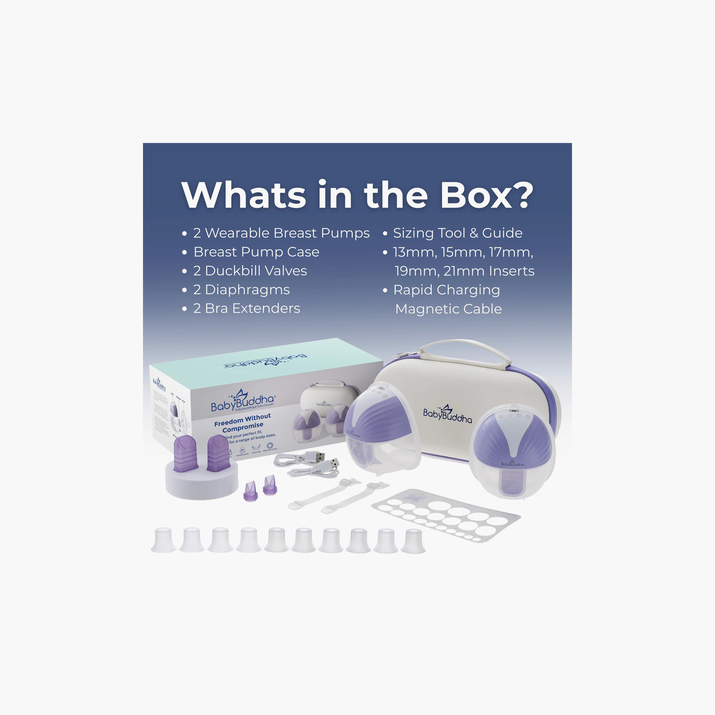 BabyBuddha Hands Free Electric Wearable Breast Pump Set-baby-feeding-breastfeedingandcare-image-3
