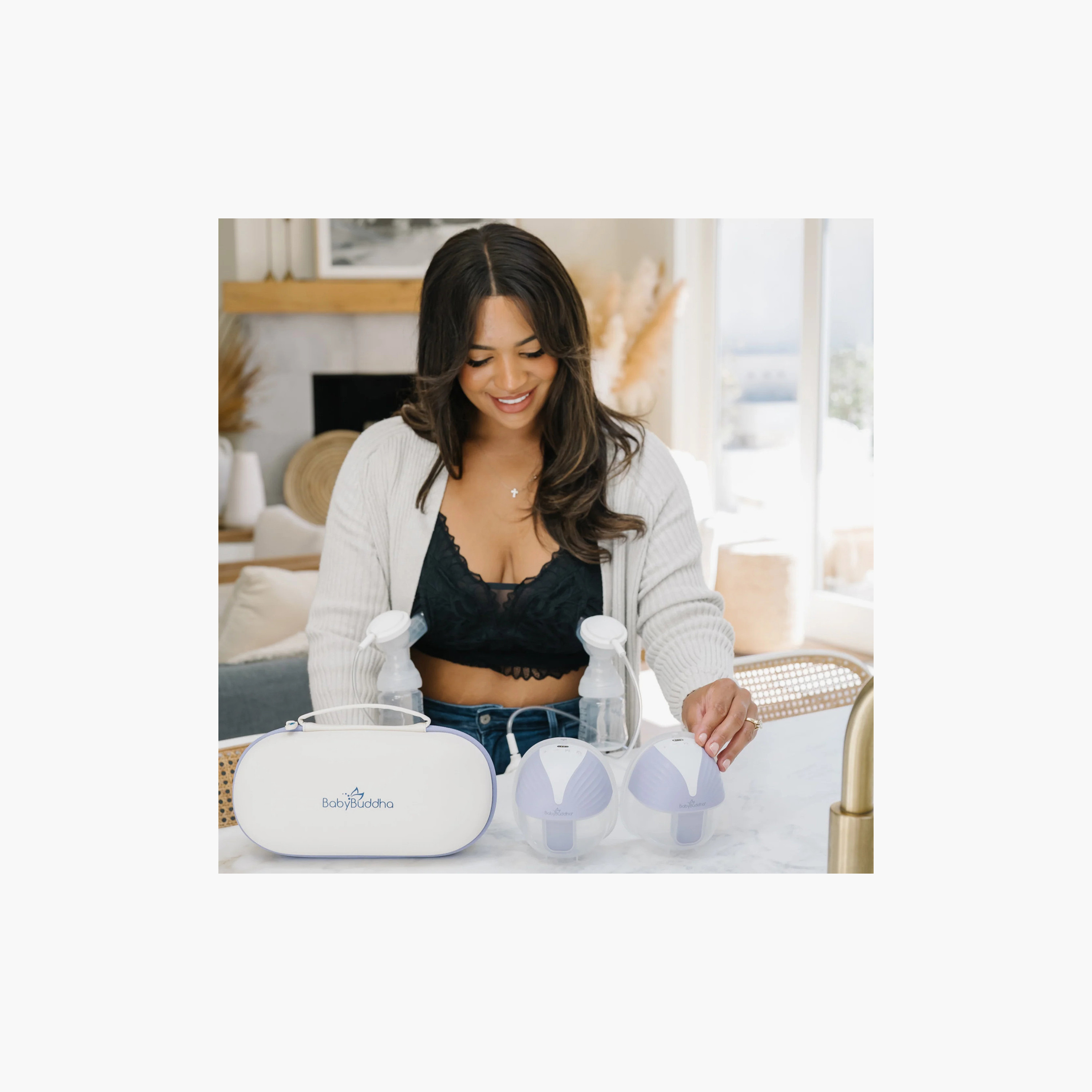 BabyBuddha Hands Free Electric Wearable Breast Pump Set-baby-feeding-breastfeedingandcare-image-6