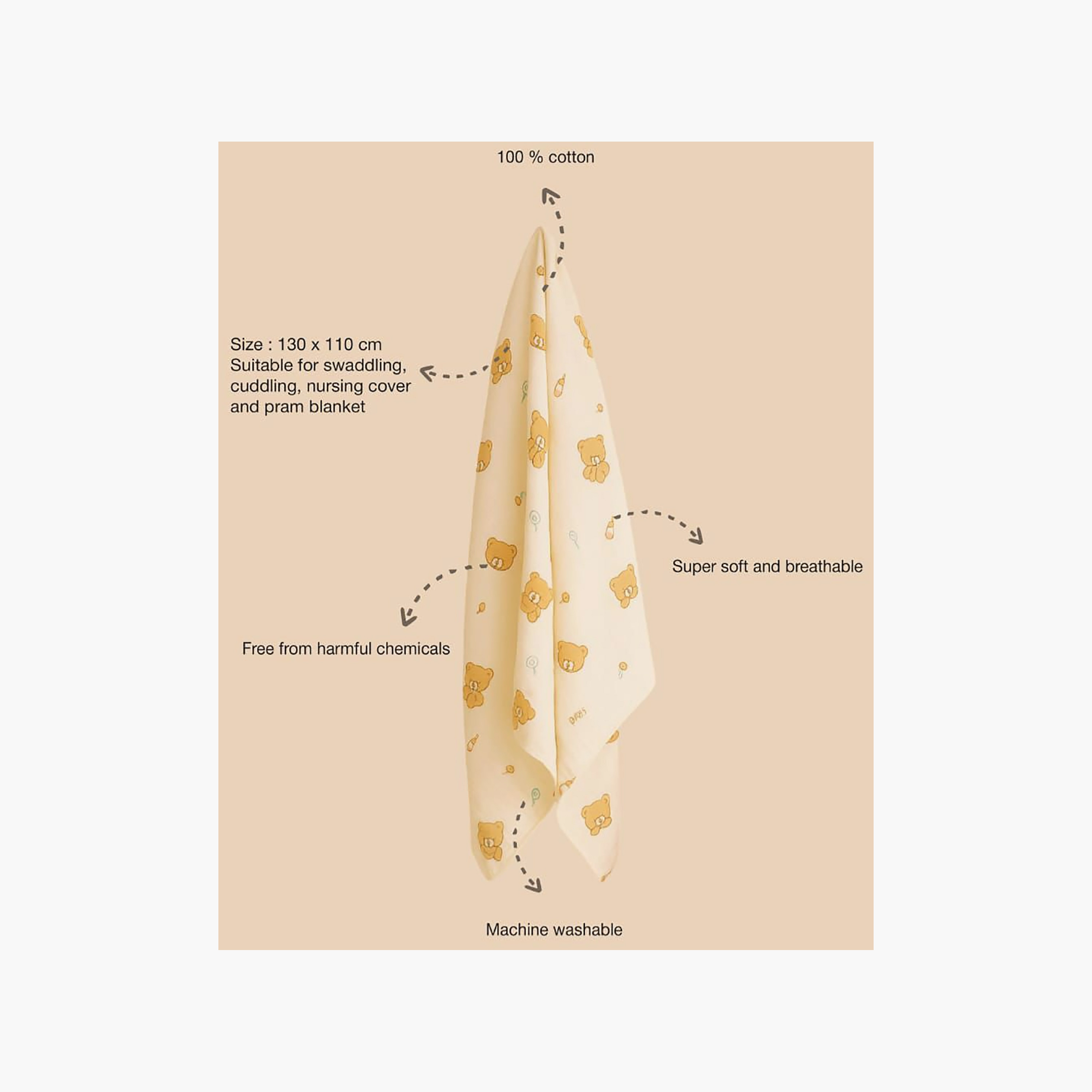 طقم بطانيات قماط موسلين من الخيزران (قطعتان) من كيندر فالي-baby-nursery-blanketsandswaddles-receivingblankets-image-5