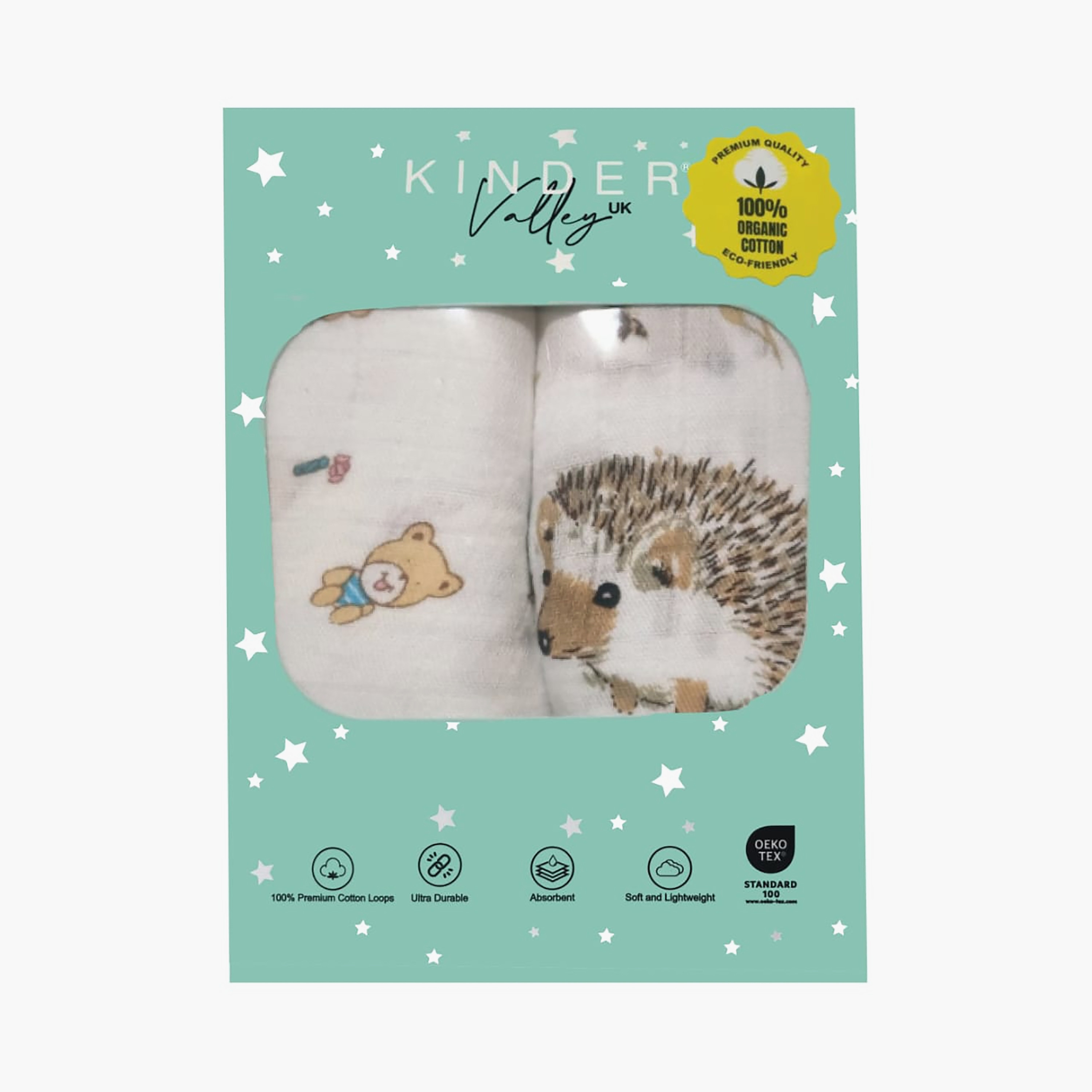 طقم بطانيات قماط موسلين من الخيزران (قطعتان) من كيندر فالي-baby-nursery-blanketsandswaddles-receivingblankets-image-6