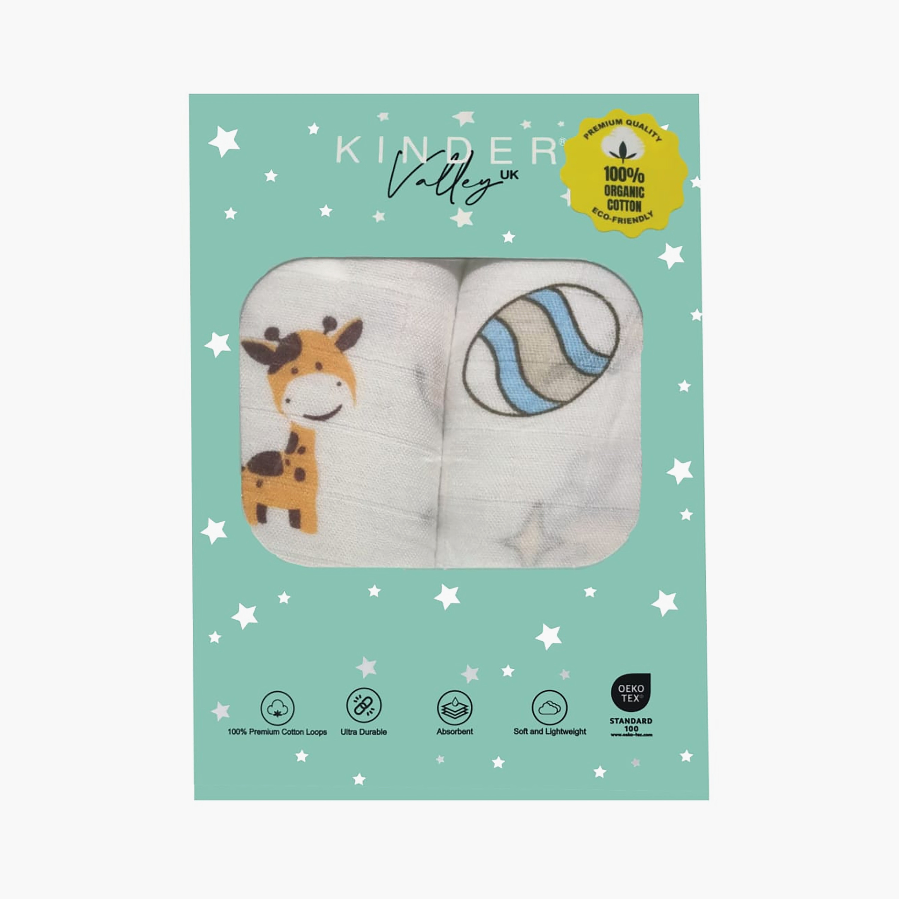 طقم بطانيات قماط موسلين من الخيزران (قطعتان) من كيندر فالي-baby-nursery-blanketsandswaddles-receivingblankets-image-6