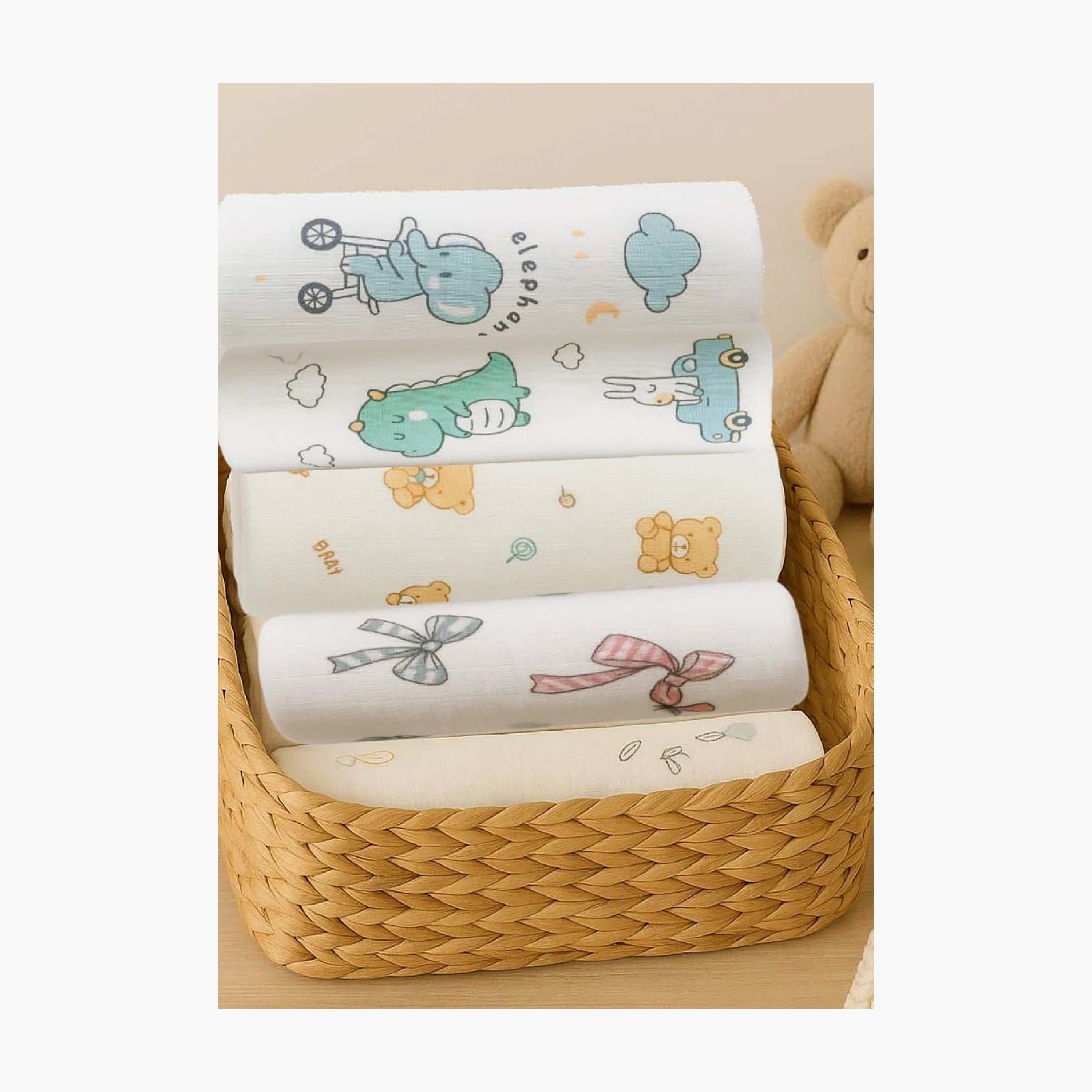 طقم بطانيات قماط موسلين من الخيزران (قطعتان) من كيندر فالي-baby-nursery-blanketsandswaddles-receivingblankets-image-9