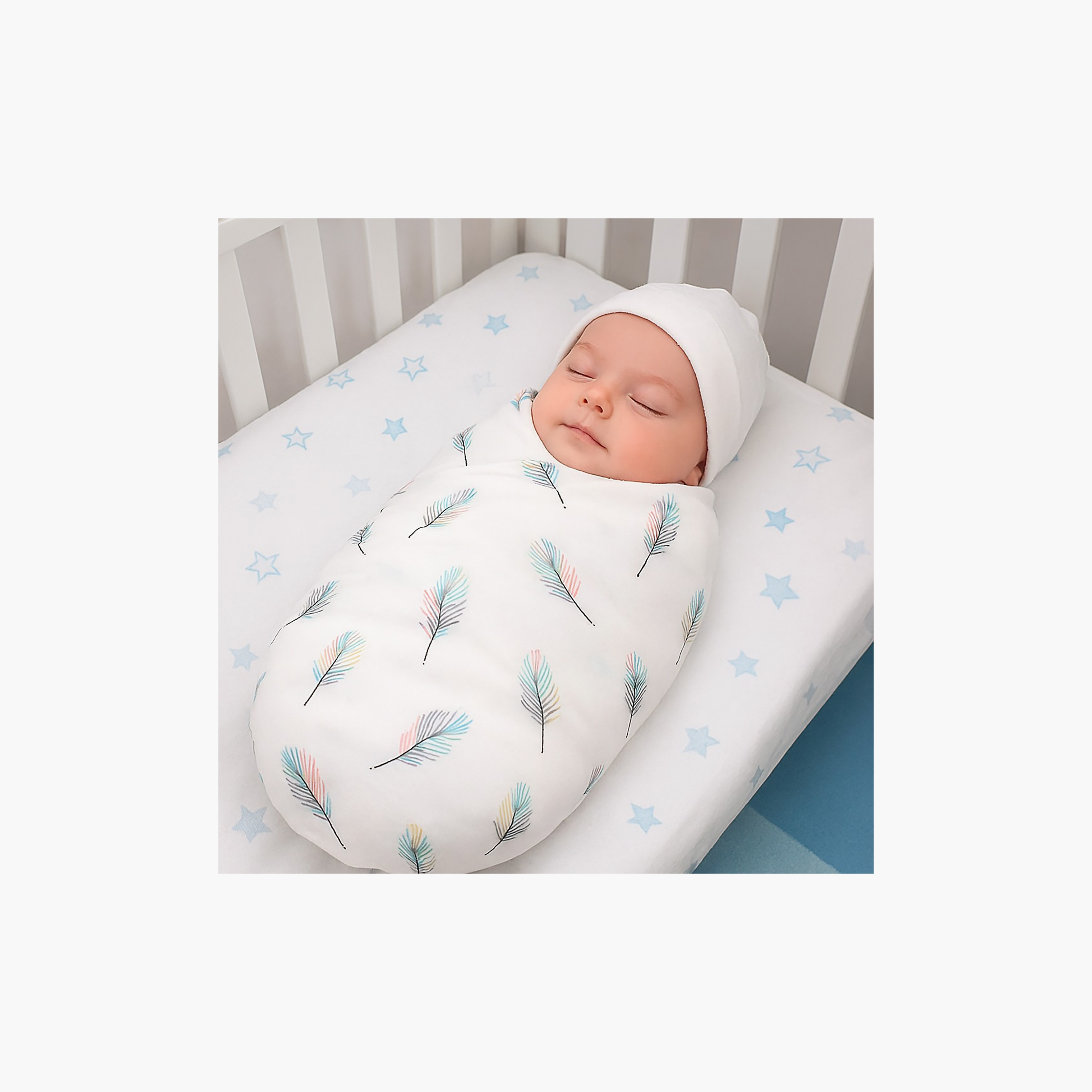 طقم بطانيات قماط موسلين من الخيزران (قطعتان) من كيندر فالي-baby-nursery-blanketsandswaddles-receivingblankets-image-4