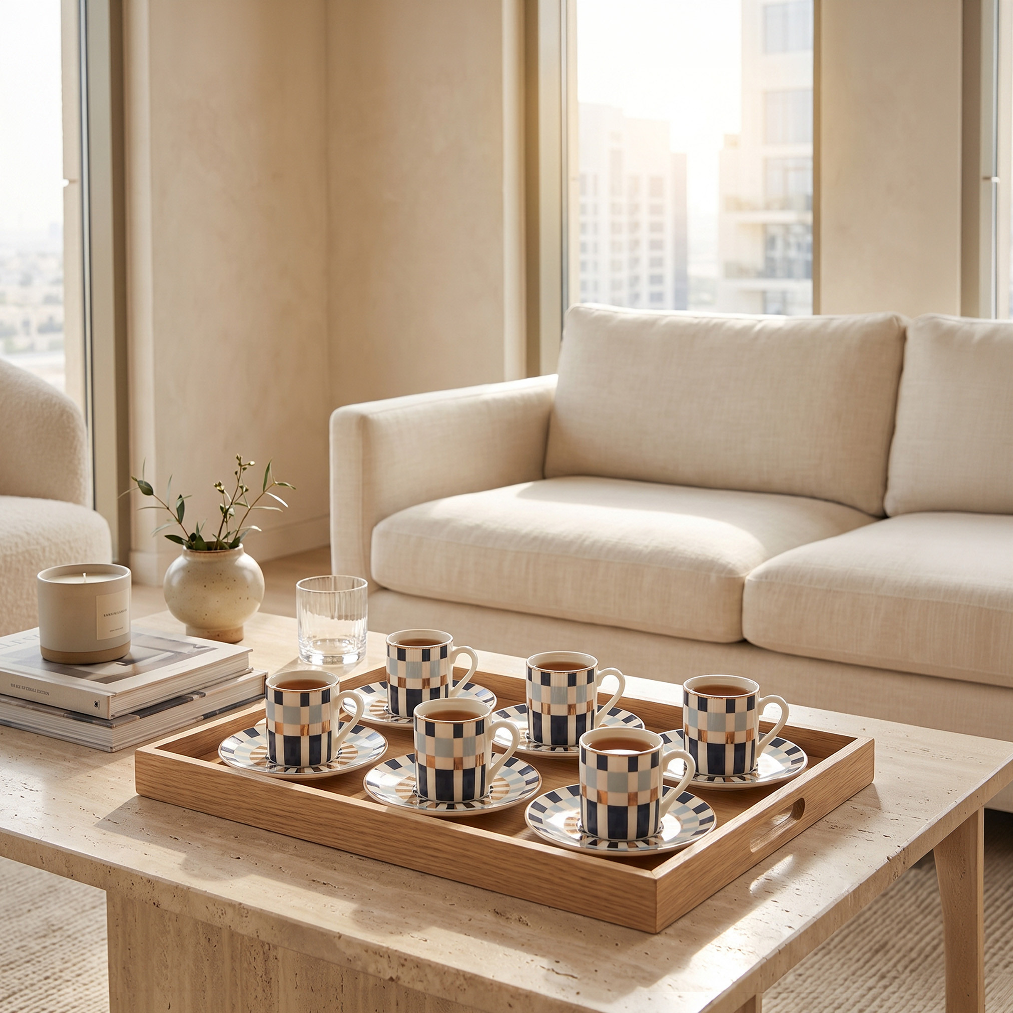 طقم فناجين إسبريسو وصحون فناجين من الخزف الصيني 12 قطعة بطبعات هندسية من جيا كومو - 70 مل-household-dining-teaandcoffee-teaandcoffeesets-image-3