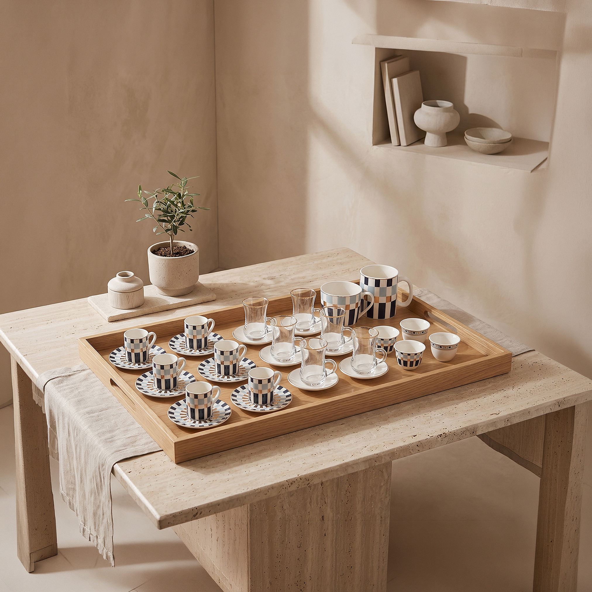 طقم فناجين إسبريسو وصحون فناجين من الخزف الصيني 12 قطعة بطبعات هندسية من جيا كومو - 70 مل-household-dining-teaandcoffee-teaandcoffeesets-image-4