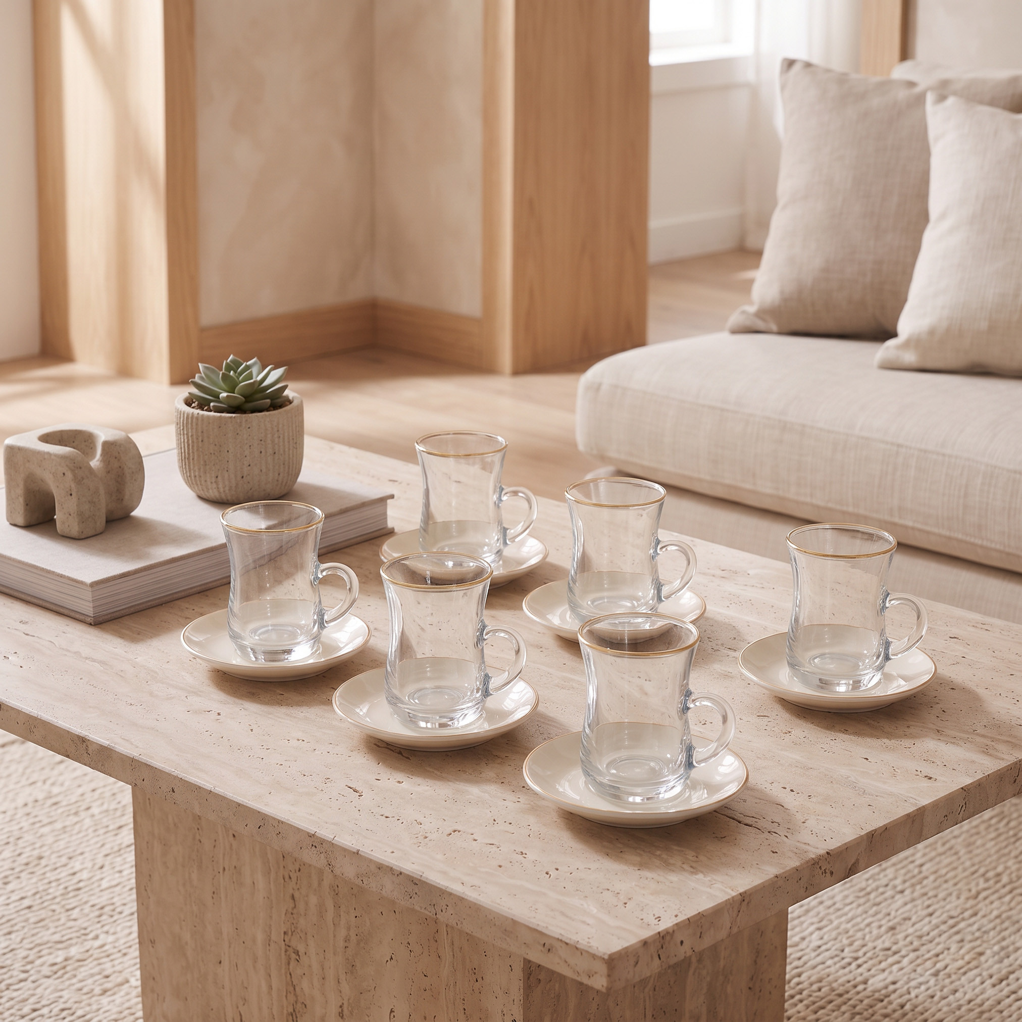 طقم فناجين شاي زجاج تركي وصحون 12 قطعة من جيا كومو - 180 مل-household-dining-teaandcoffee-teaandcoffeesets-image-1
