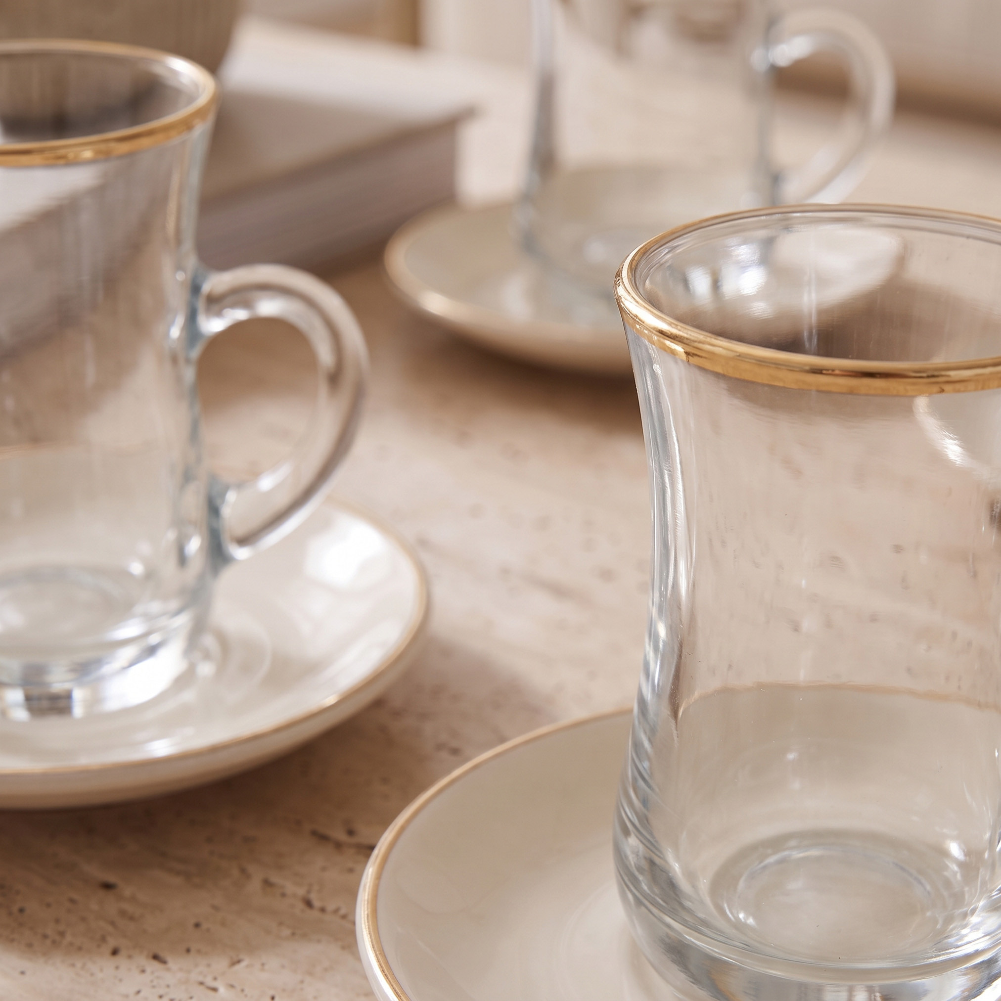 طقم فناجين شاي زجاج تركي وصحون 12 قطعة من جيا كومو - 180 مل-household-dining-teaandcoffee-teaandcoffeesets-image-2