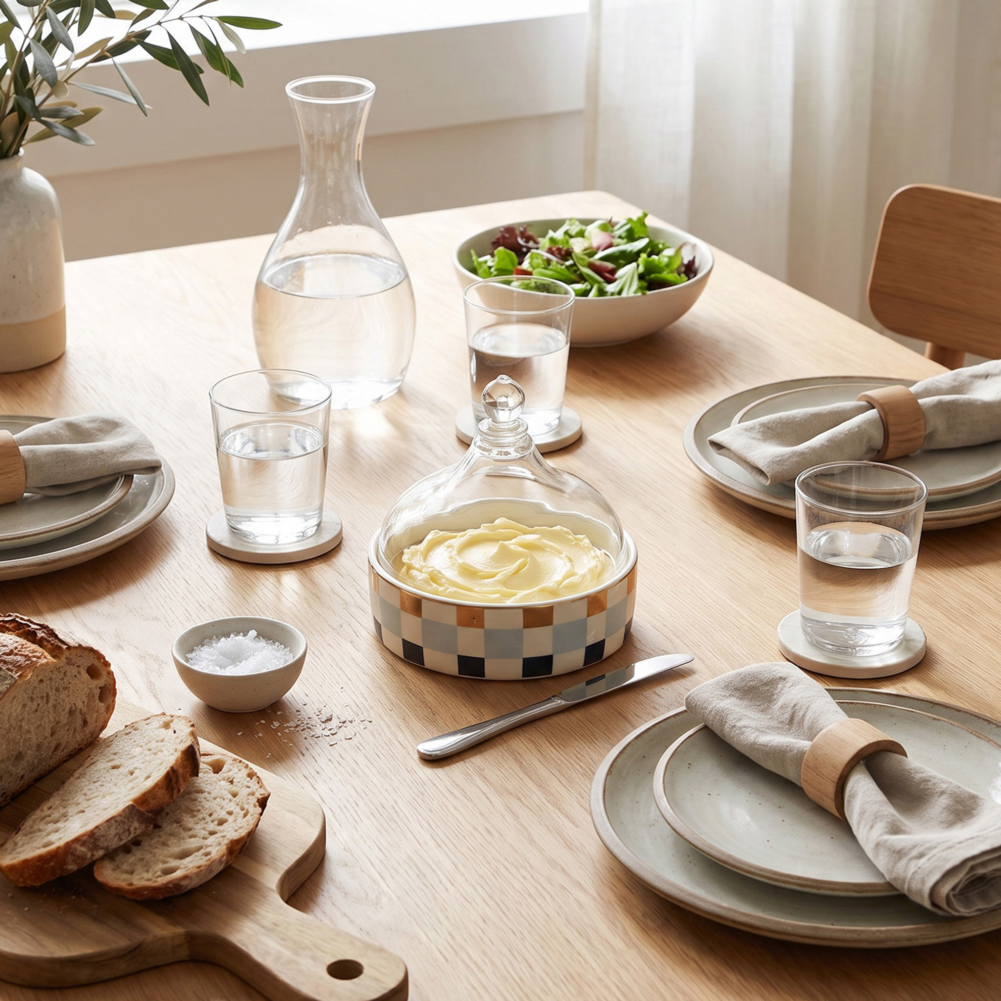 وعاء تقديم سيراميك مربعات مع غطاء زجاجي - 13 سم-household-dining-serveware-servingtrays-image-4