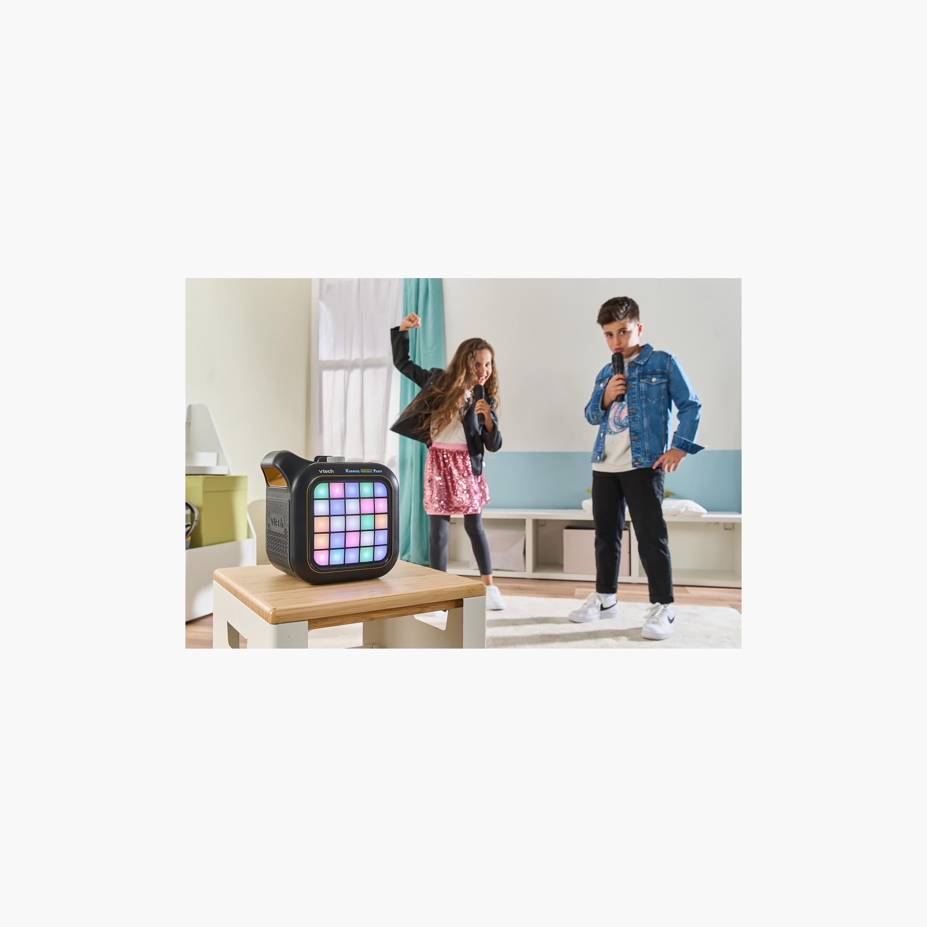 Vtech Karaoke Light Party Portable Bluetooth Speaker with Wireless Microphones-electronics-speakers-image-3