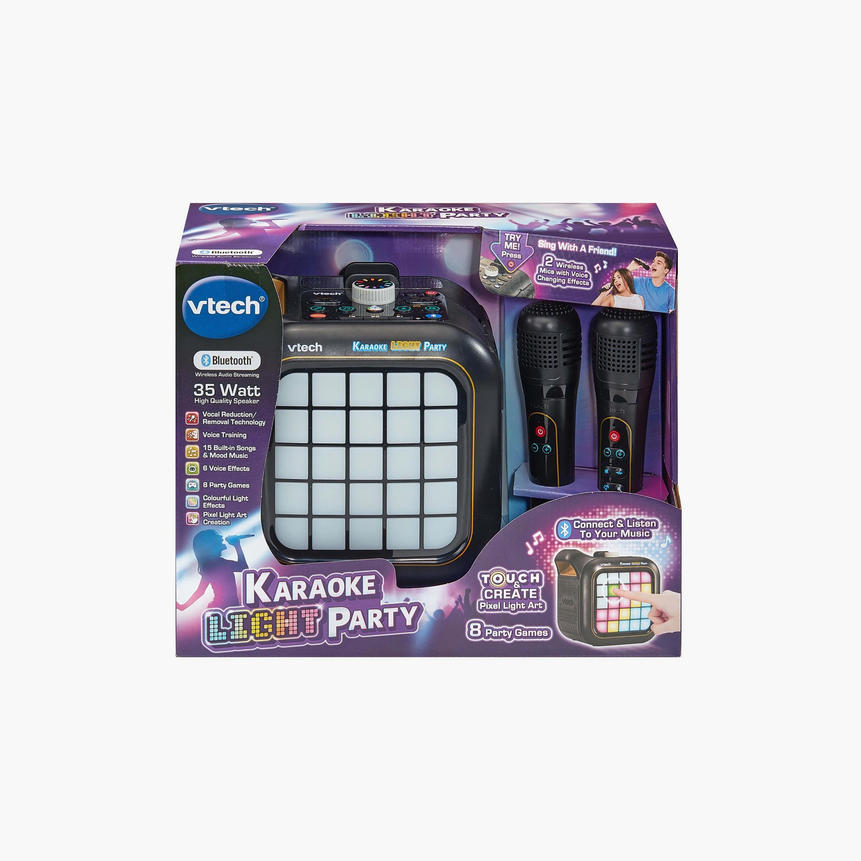 Vtech Karaoke Light Party Portable Bluetooth Speaker with Wireless Microphones-electronics-speakers-image-5
