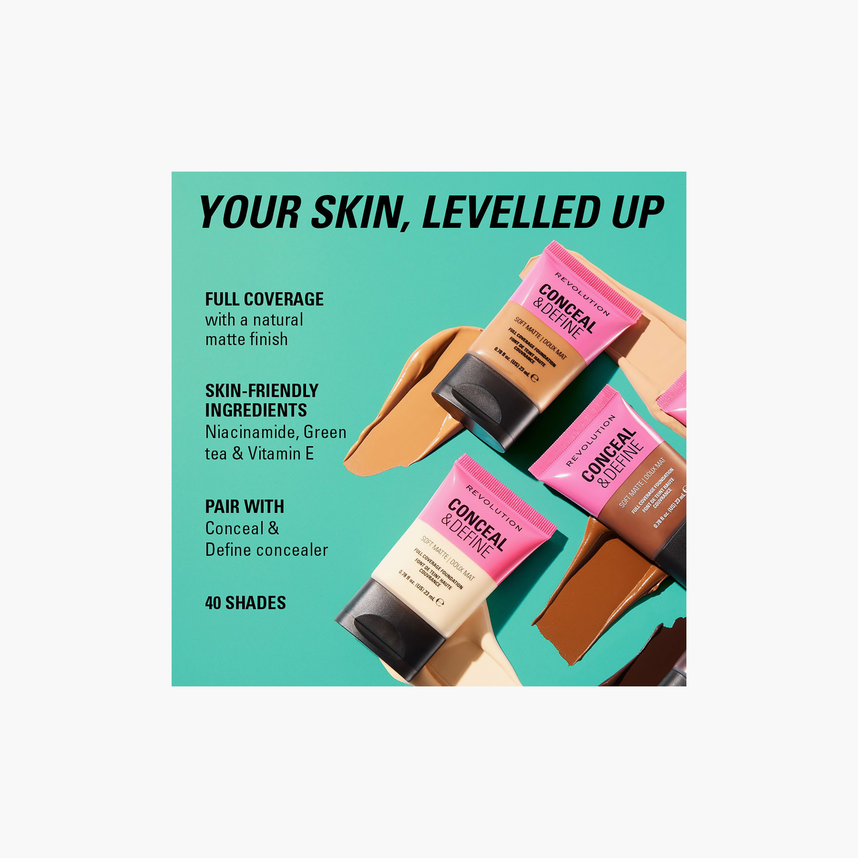 كريم أساس ميك أب ريفوليوشن كونسيل آند ديفاين سوفت مات تيوب - 23 غرام-beautyandpersonalcare-makeup-face-foundations-image-7