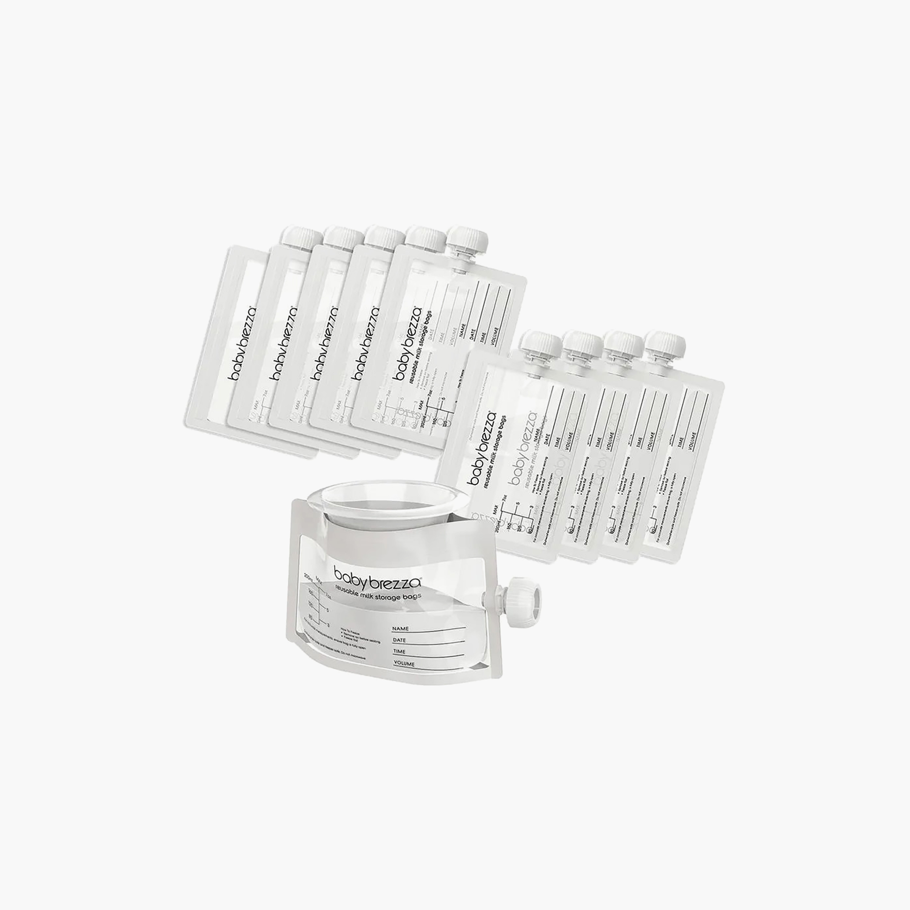 Pack of 10 Baby Brezza Reusable Milk Storage Bag with Funnel-baby-feeding-breastfeedingandcare-image-1