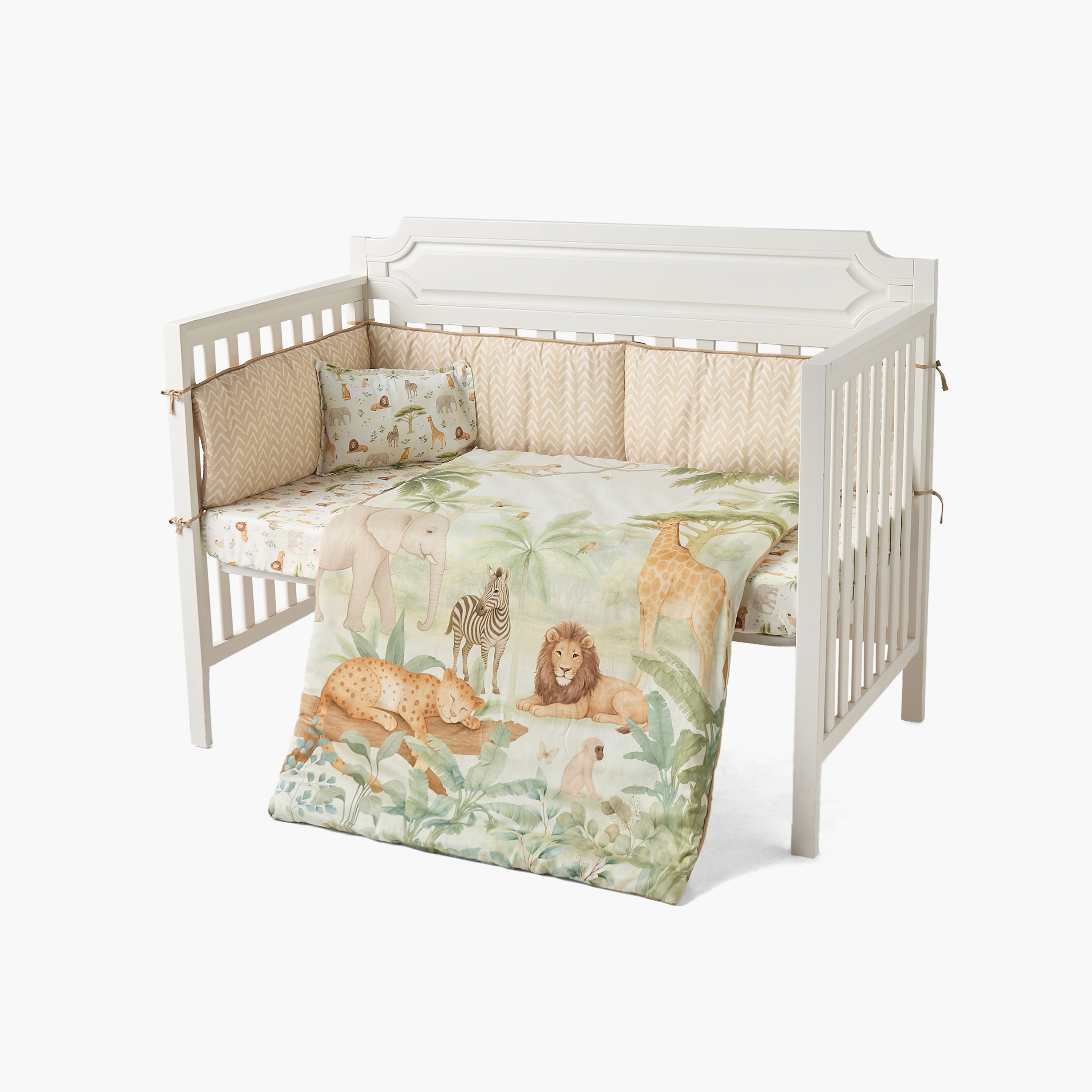 طقم مفروشات سرير أطفال قطن 4 قطع من جونيورز - 90x130 سم-baby-nursery-babybedding-image-1