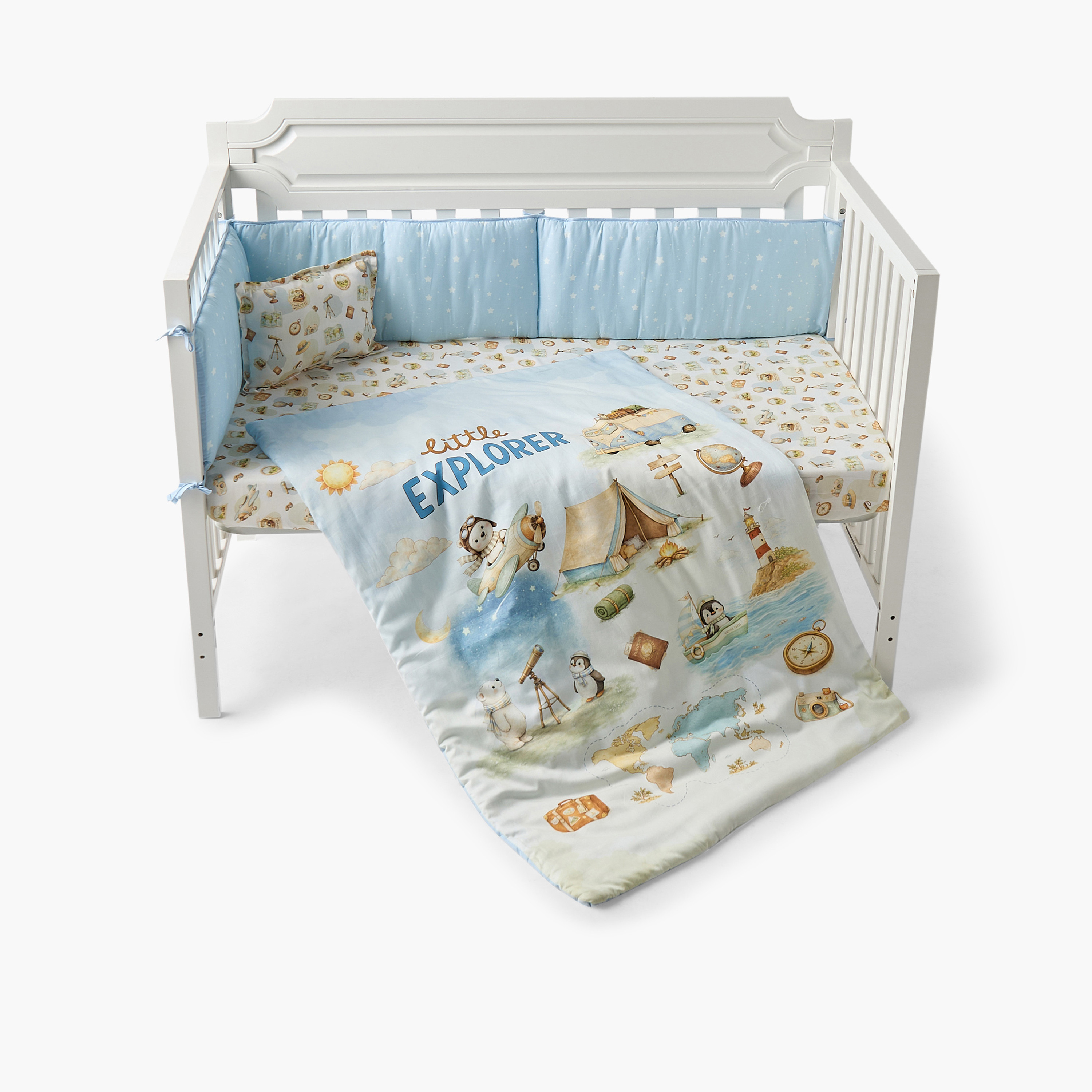 طقم مفروشات سرير أطفال قطن 4 قطع من جونيورز - 90x130 سم-baby-nursery-babybedding-image-2