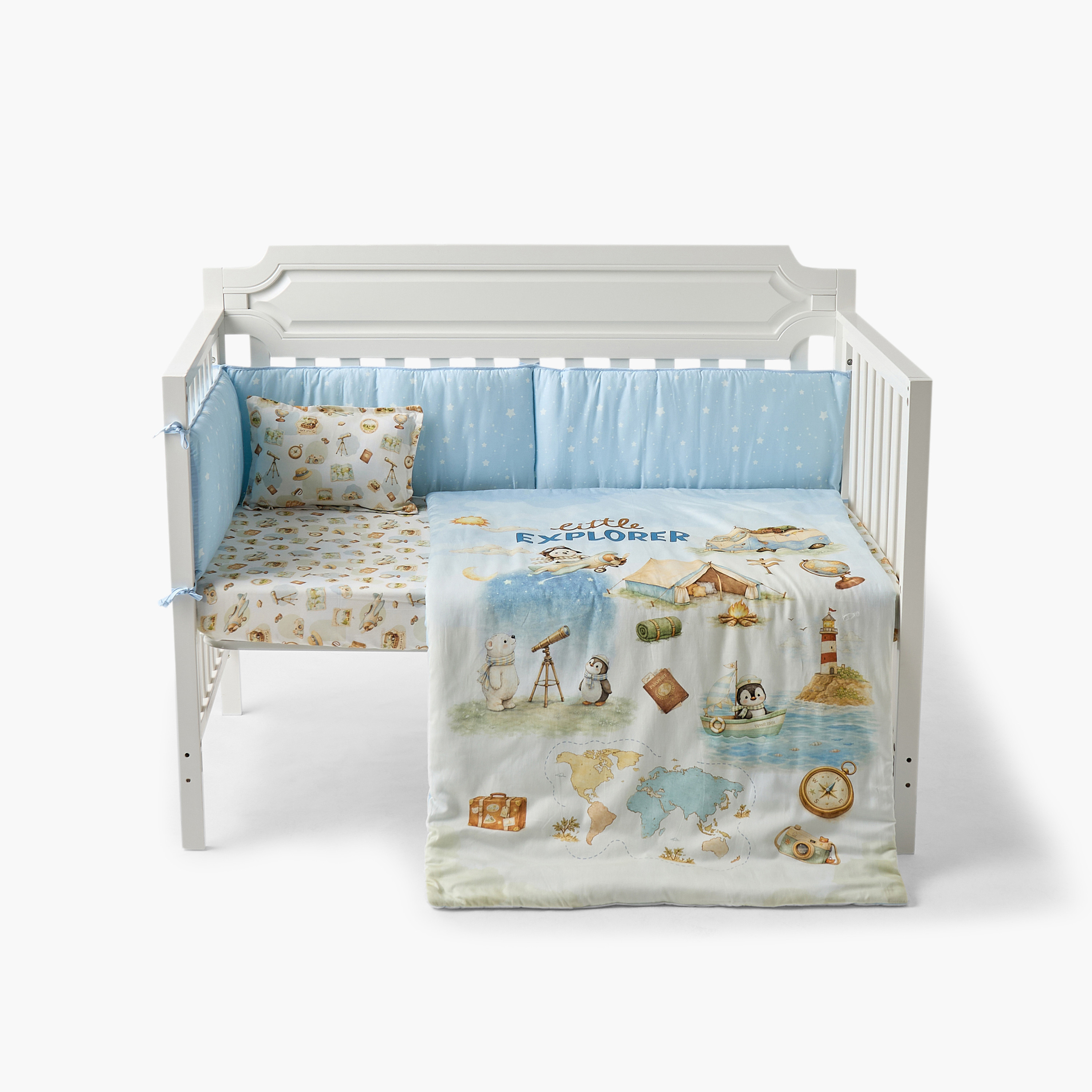 طقم مفروشات سرير أطفال قطن 4 قطع من جونيورز - 90x130 سم-baby-nursery-babybedding-image-5