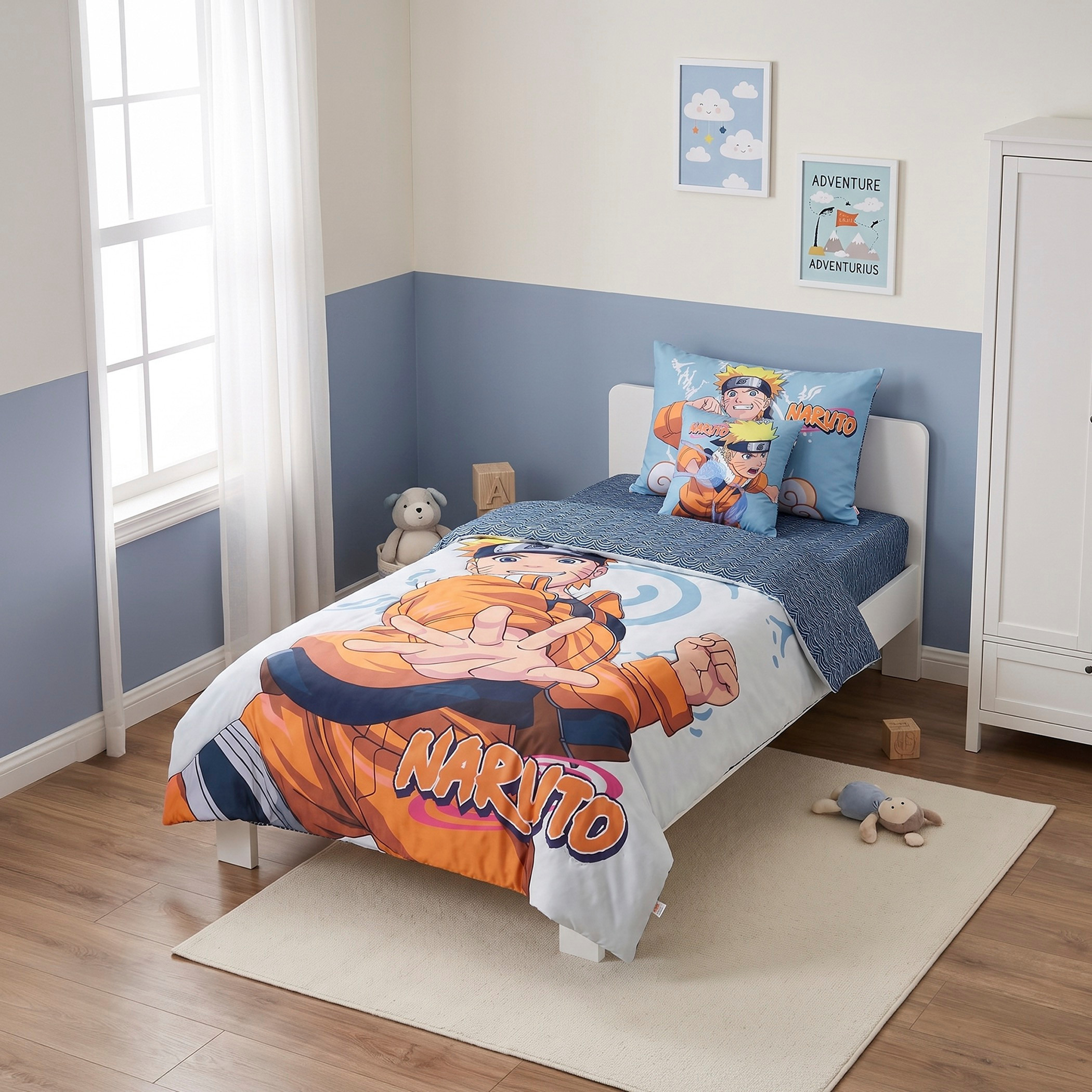 طقم مفروشات من الألياف الدقيقة 4 قطع بطبعات ناروتو-baby-nursery-babybedding-image-1