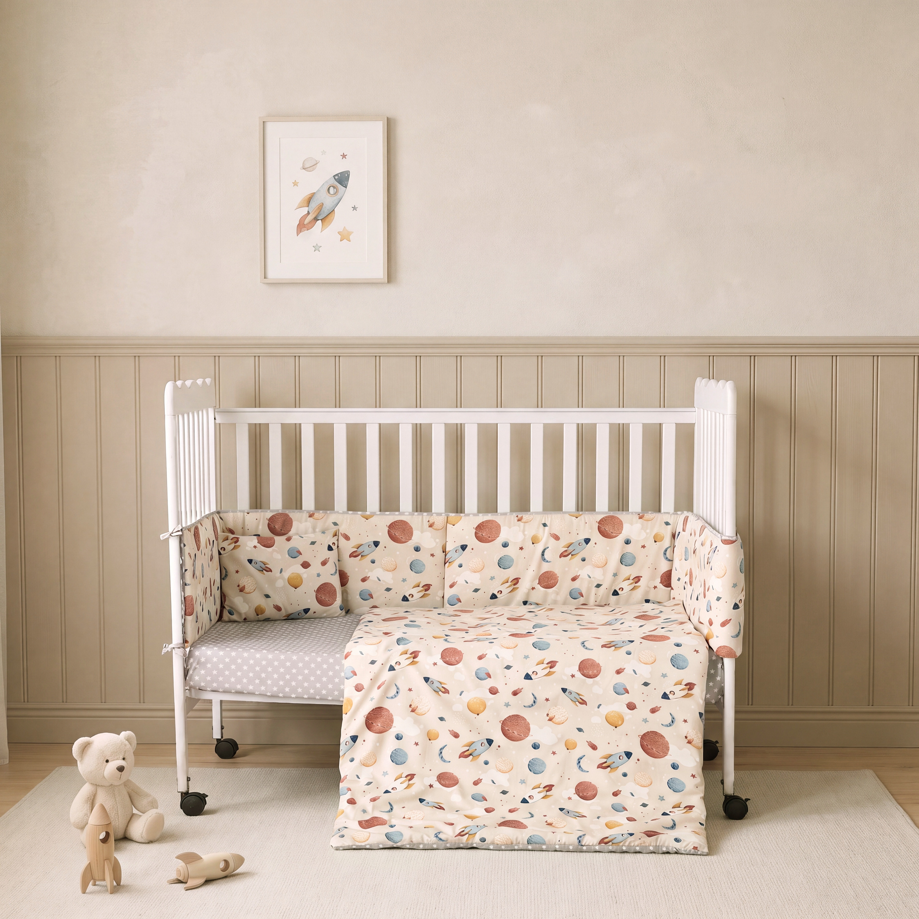 طقم لحلف قطن 4 قطع بطبعات طائرات من جونيورز - 90×130 سم-baby-nursery-babybedding-image-2