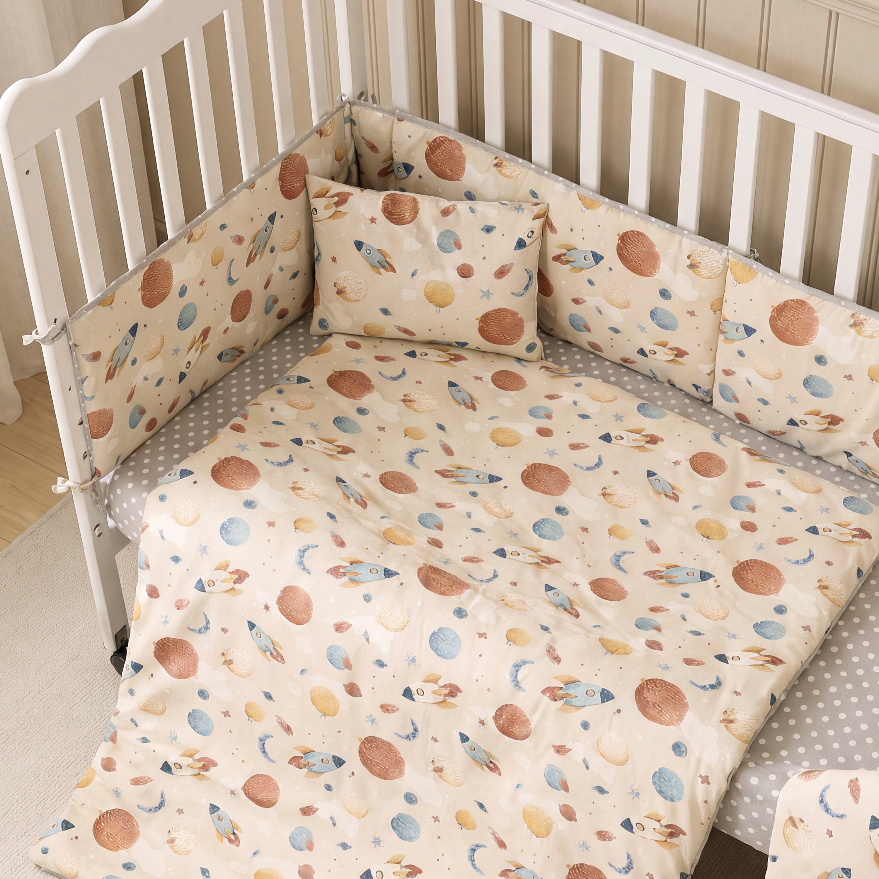 طقم لحلف قطن 4 قطع بطبعات طائرات من جونيورز - 90×130 سم-baby-nursery-babybedding-image-4