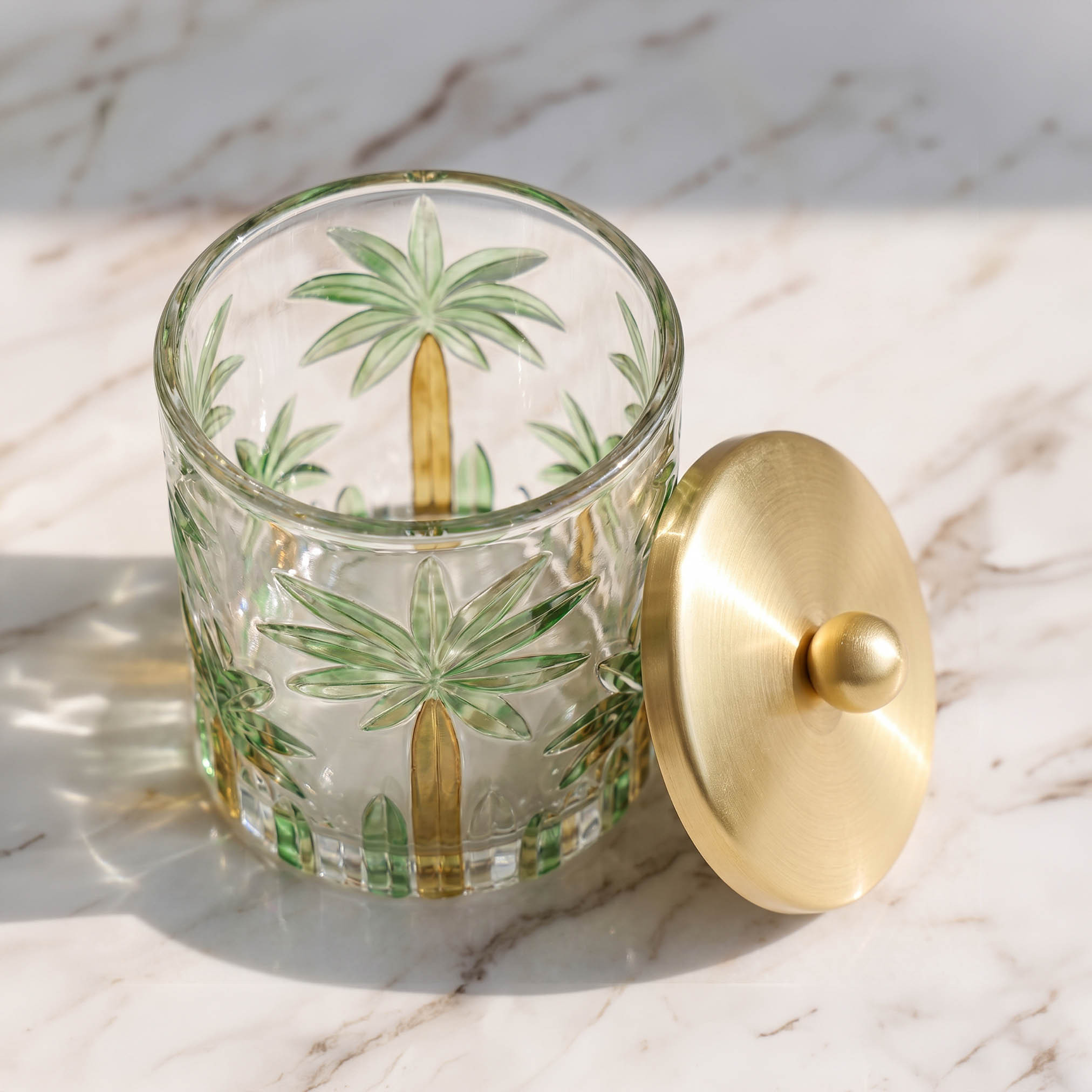 Palm Glass Cotton Jar-household-bathandlaundry-bathaccessories-tissueboxesandcottonjars-image-2