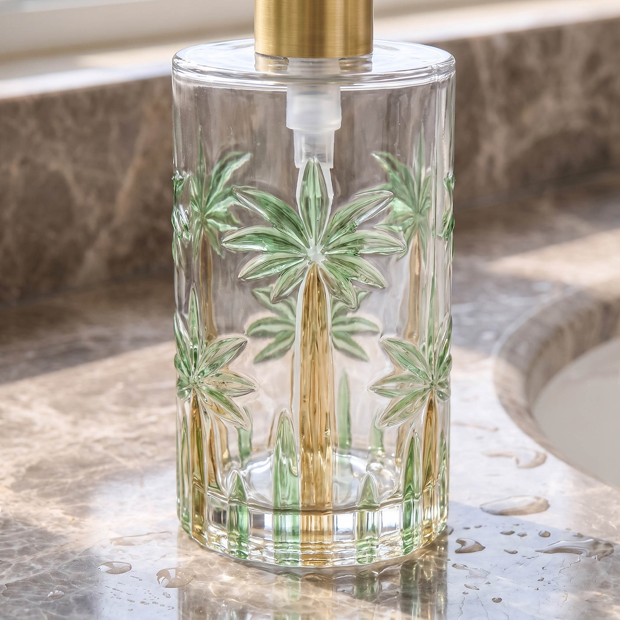 Palm Glass Lotion Dispenser-household-bathandlaundry-bathaccessories-soapdishesanddispensers-image-2