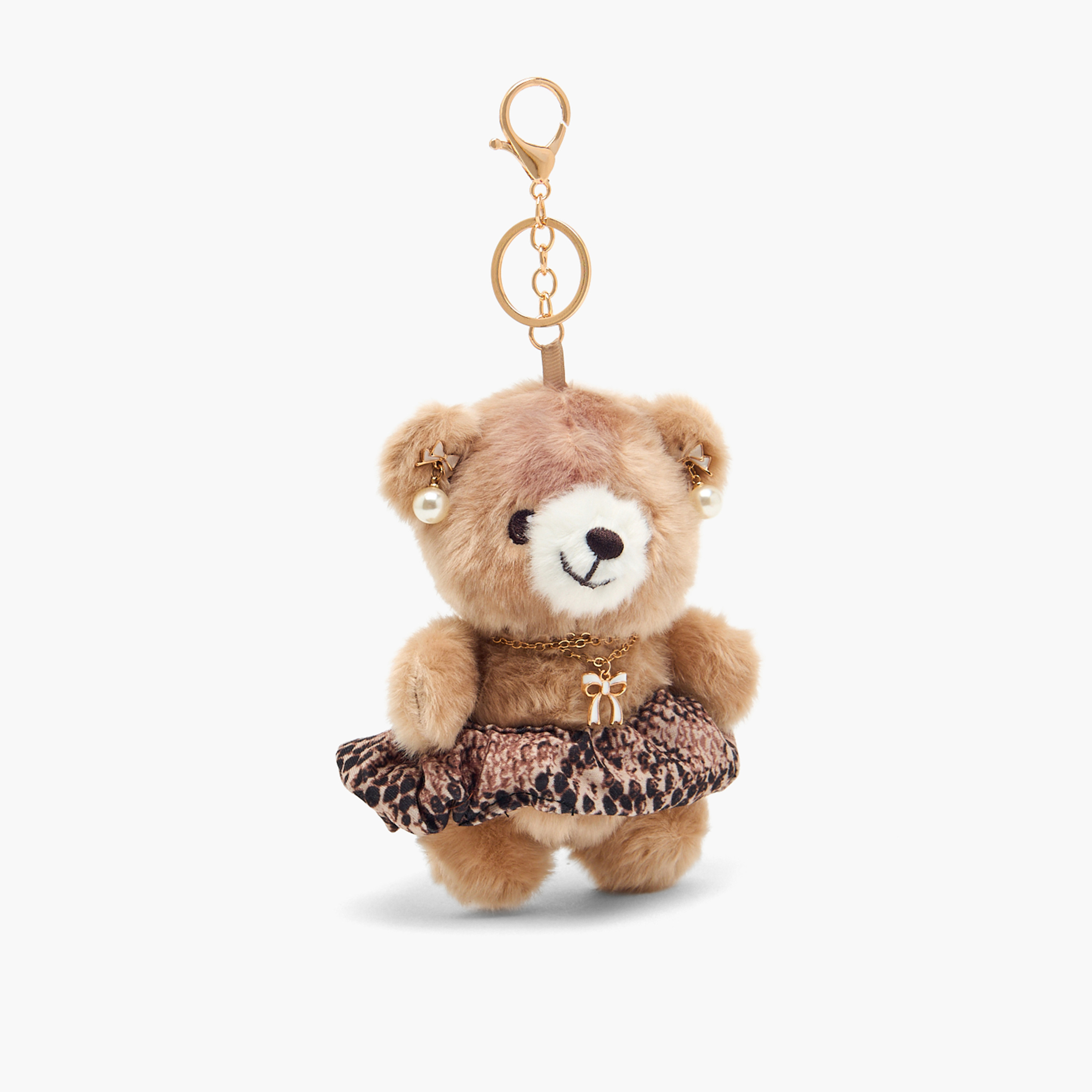 Set of 4 - Bow Pearl Pendant Necklace with Earrings and Bear Keychain-women-watchesandjewellery-jewellery-necklacesandpendants-image-1