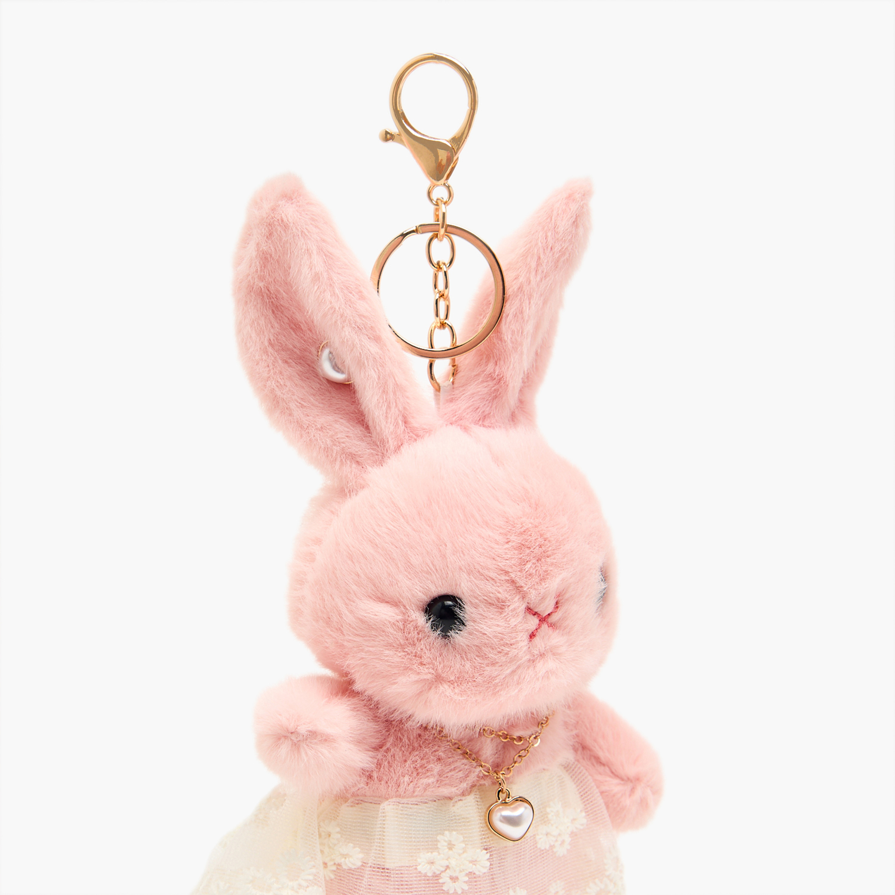 Set of 4 - Pearl Heart Pendant Necklace with Earrings and Bunny Keychain-women-watchesandjewellery-jewellery-necklacesandpendants-image-2
