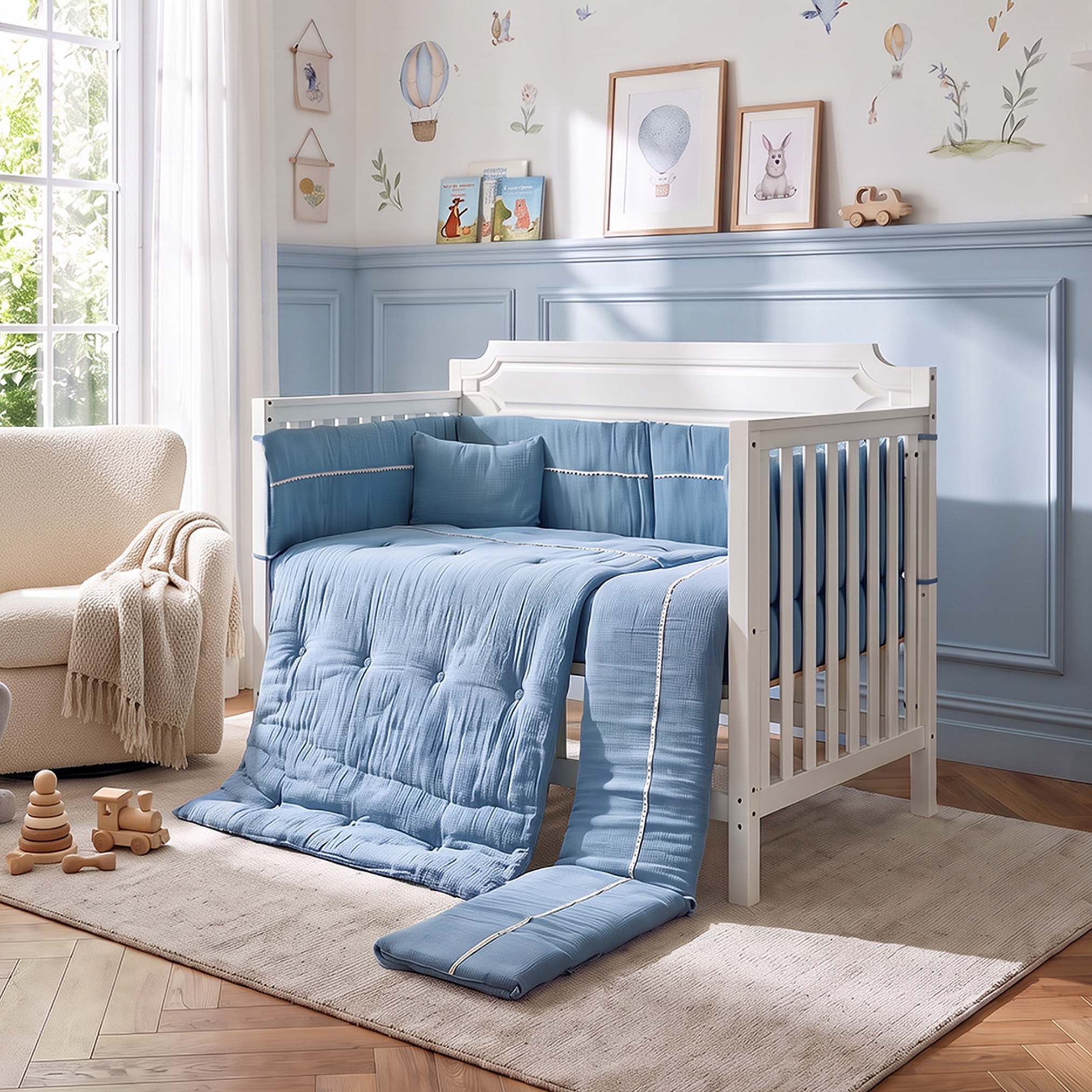 Juniors 5-Piece Muslin Bedding Set-baby-nursery-babybedding-image-2