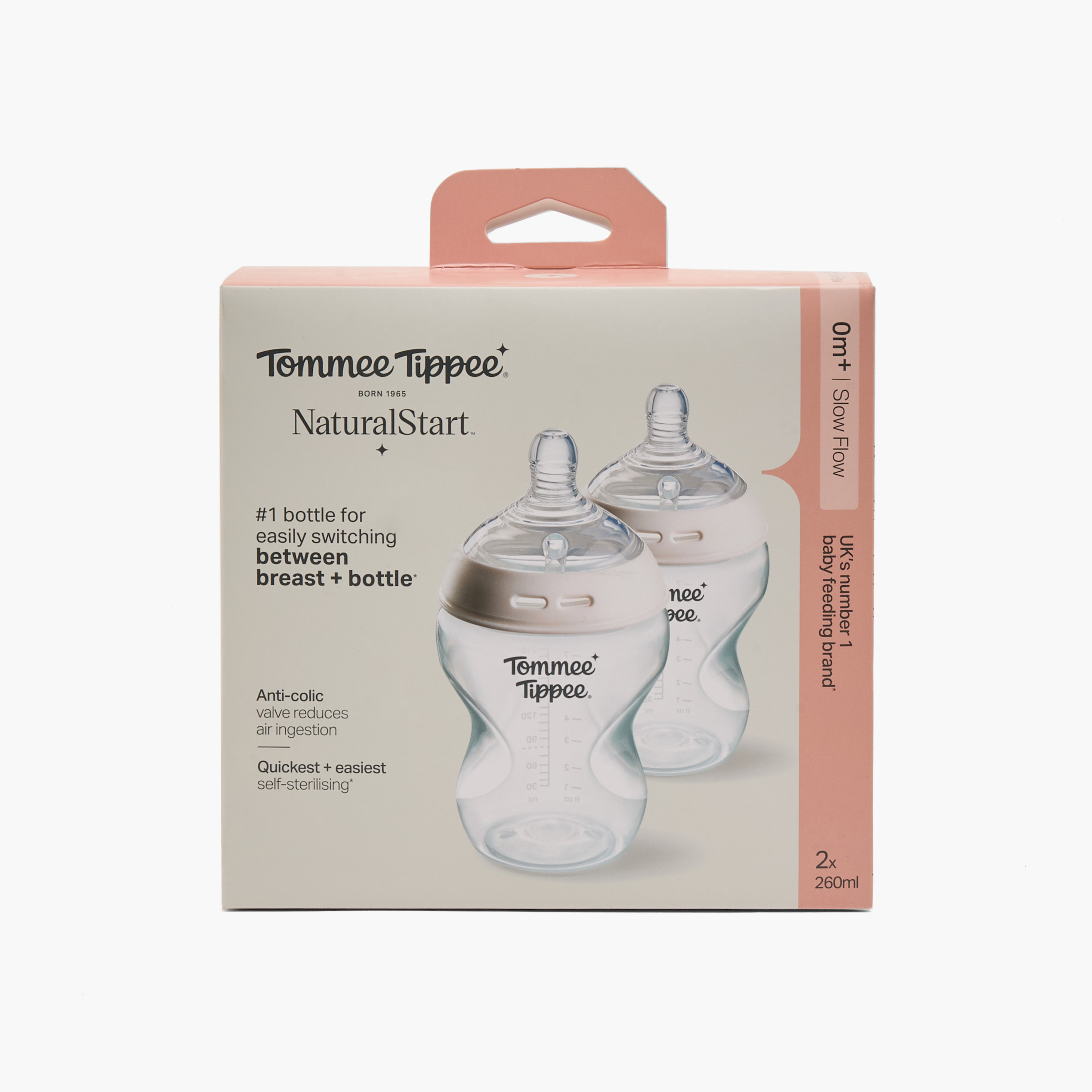 Tommee Tippee Natural Start Slow Flow Feeding Bottle Set, Pack of 2, 260 ml-baby-feeding-feedingbottles-bottlesandteats-image-9